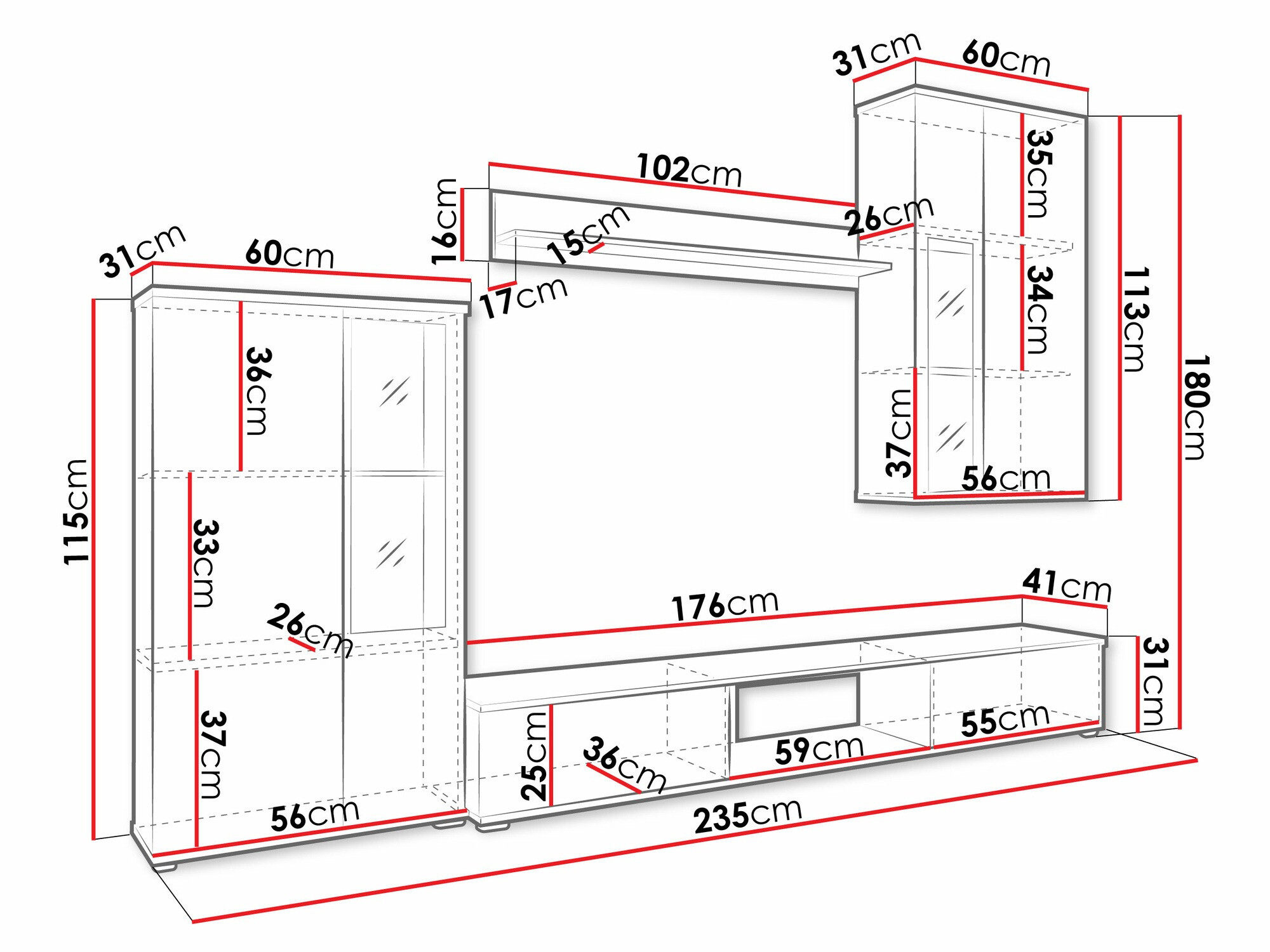 Wohnzimmer-Sets Genio (Weiss)