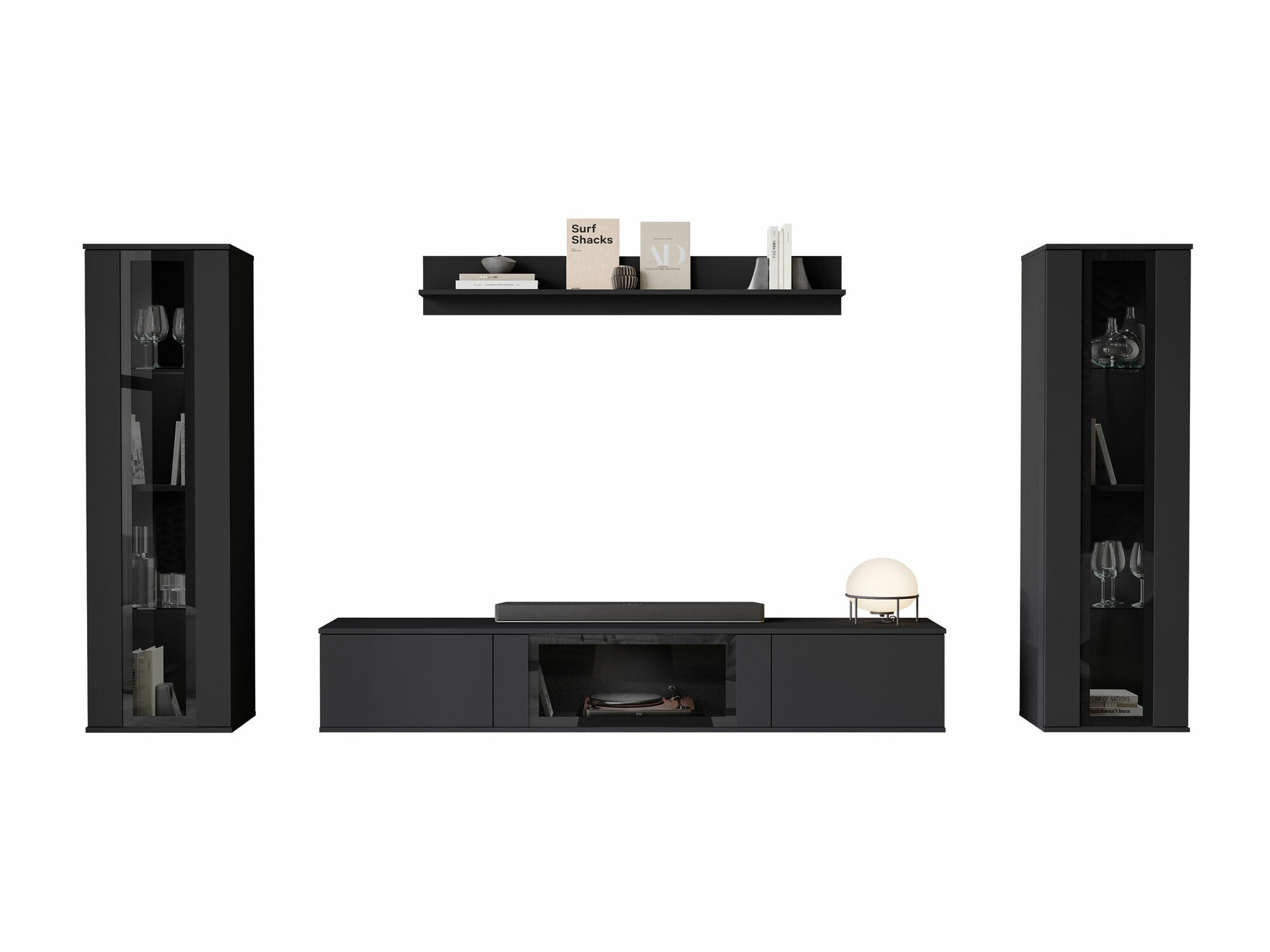 Wohnzimmer-Set Torcame 103 (Schwarz)