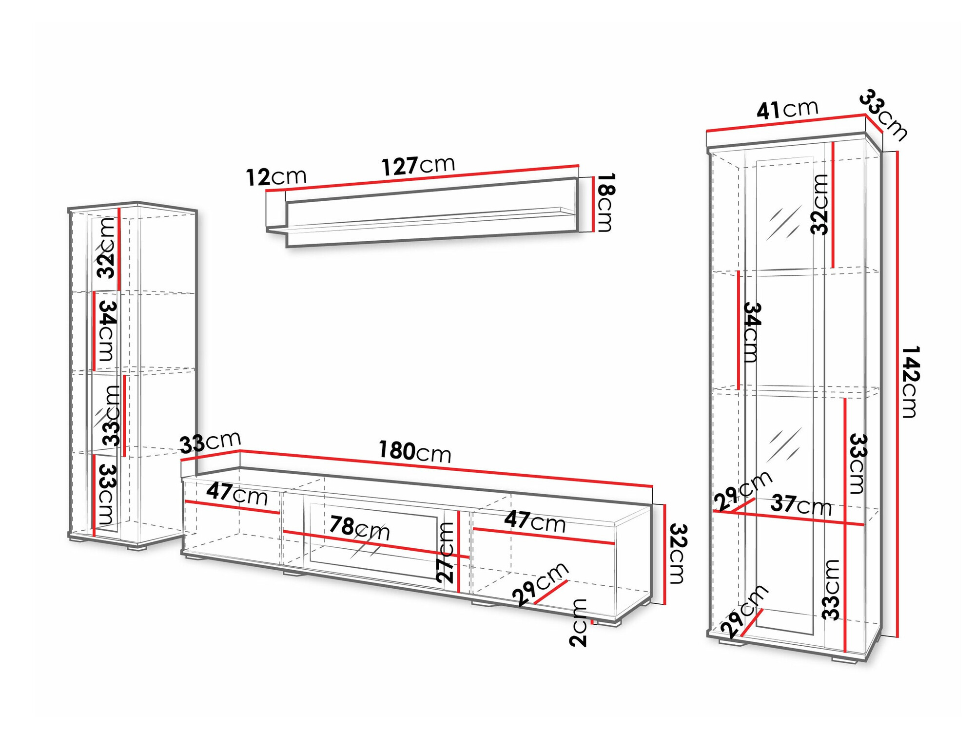Wohnzimmer-Sets Torcame 103 (Schwarz)