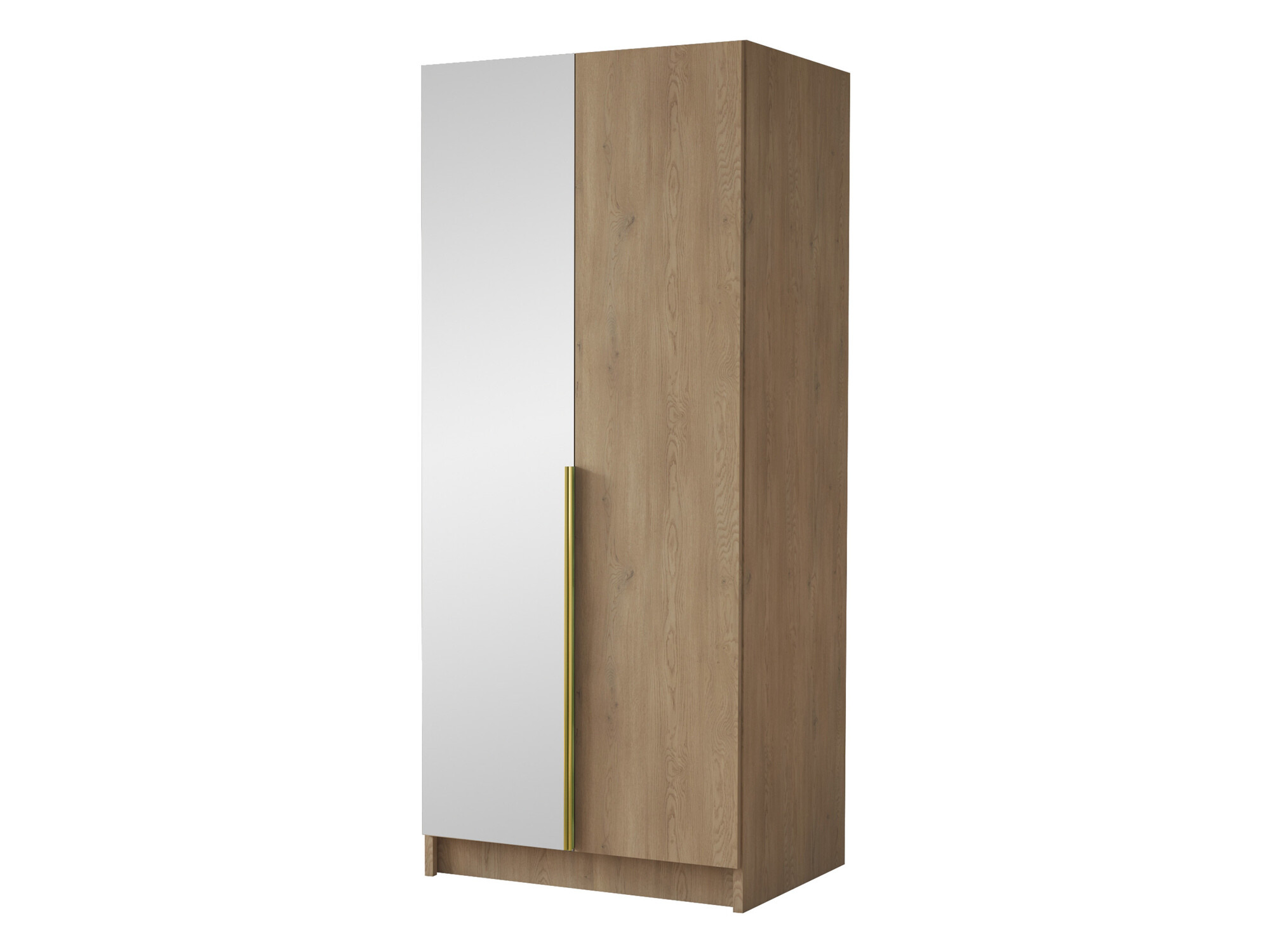 Kleiderschrank Closico Staton II (Helles Holz + Gold)