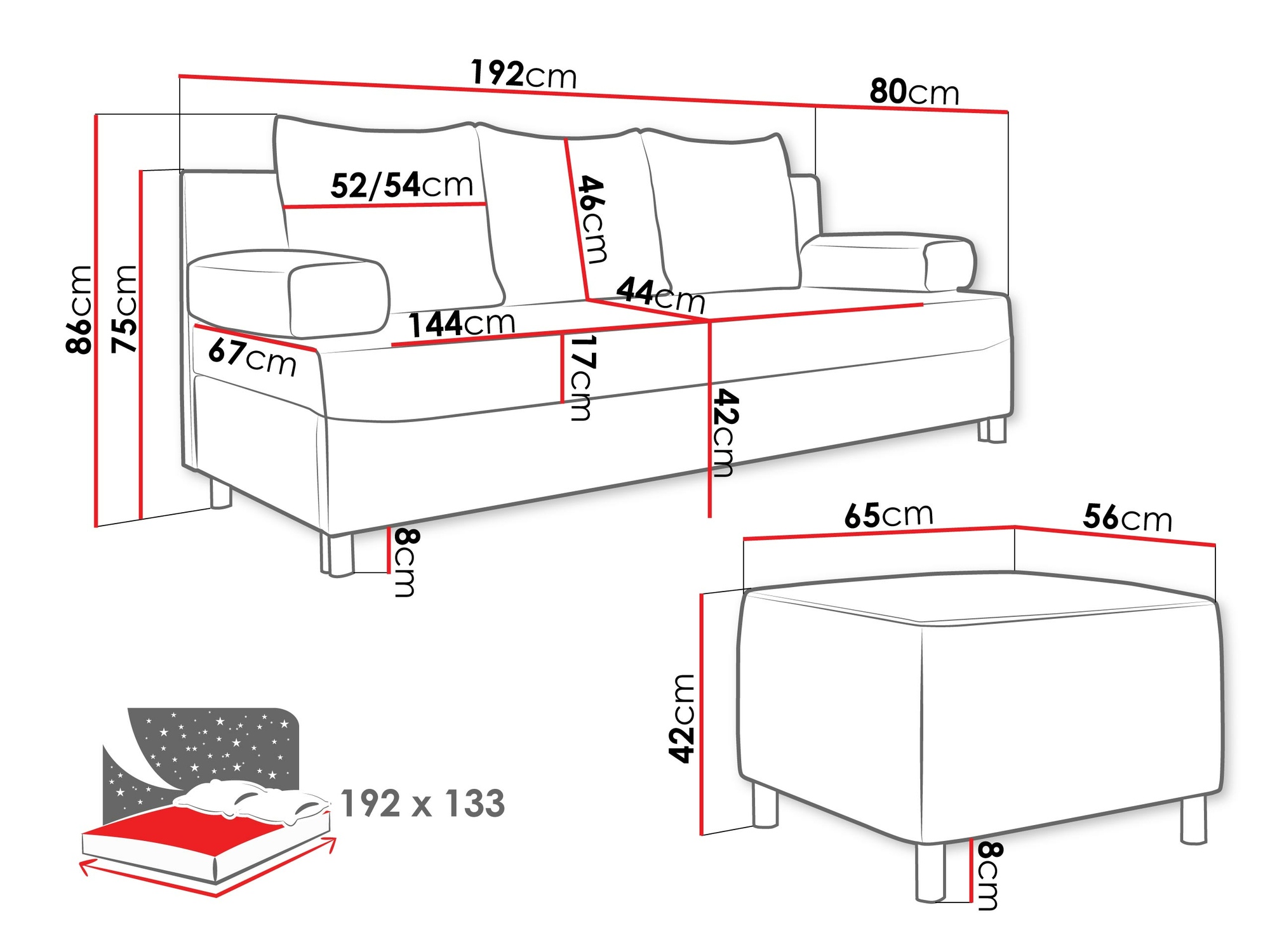 Polstermöbel-Set Comfivo 108 (Poso 135)