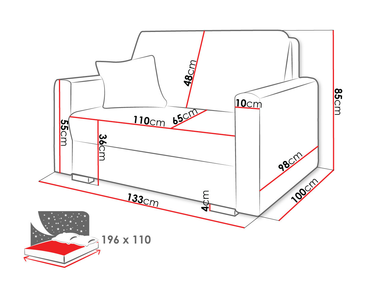 Schlafsofa Solrin II (Tilia 01)