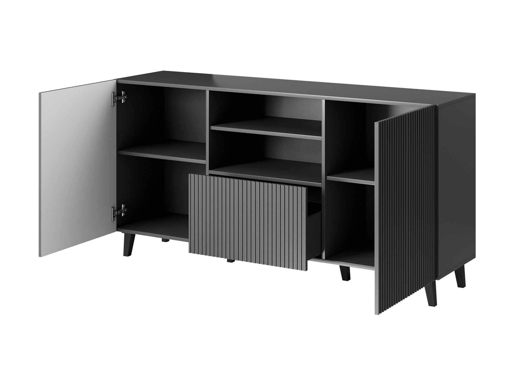 Wohnzimmer-Set Comes I (Anthrazit)