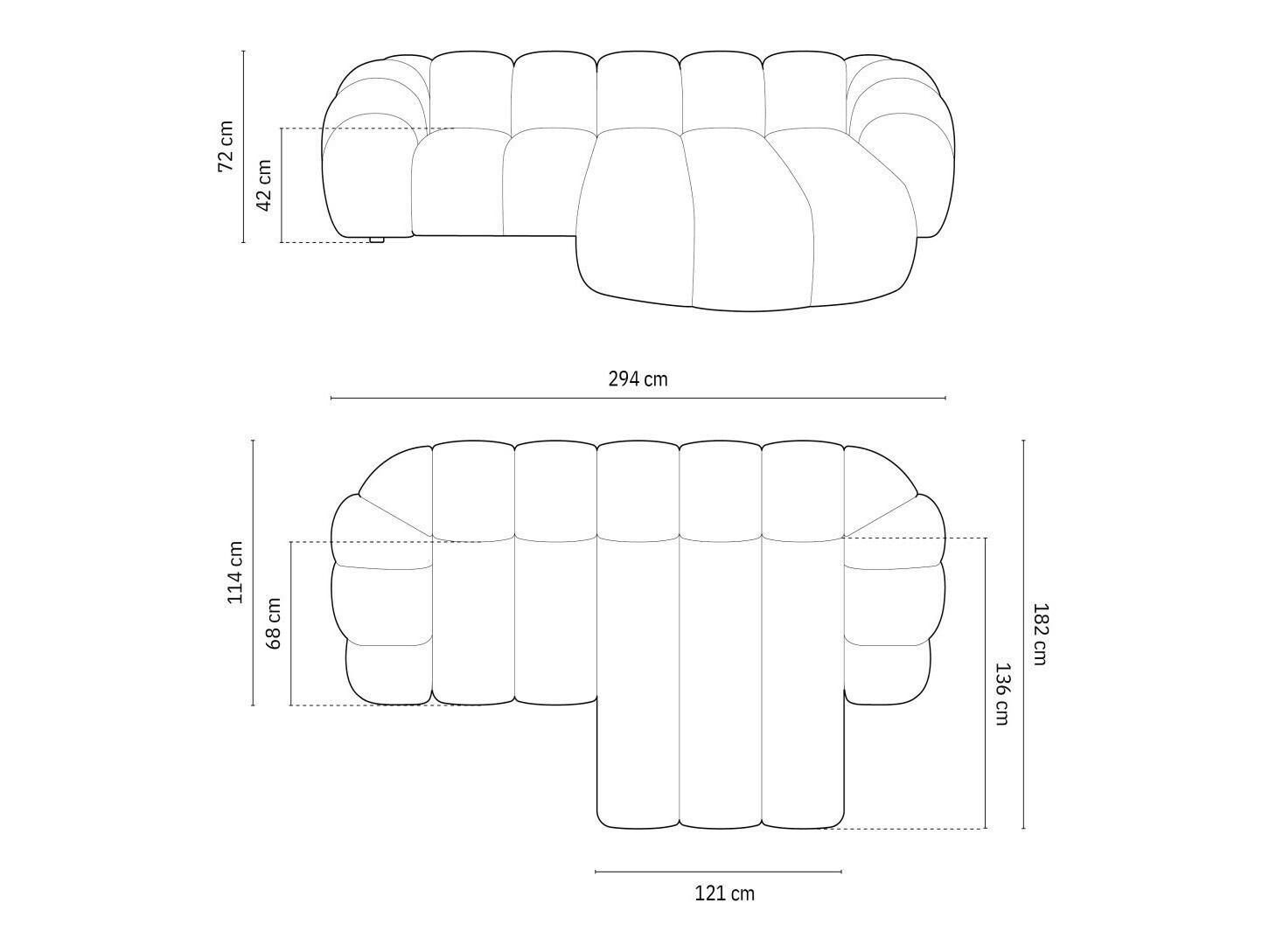 Ecksofa Cirnolu 105 (Bubble 07)