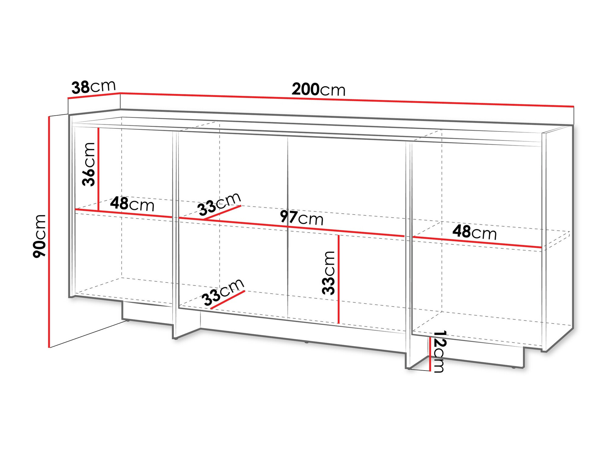 Sideboard Filus (Eichenholzoptik)