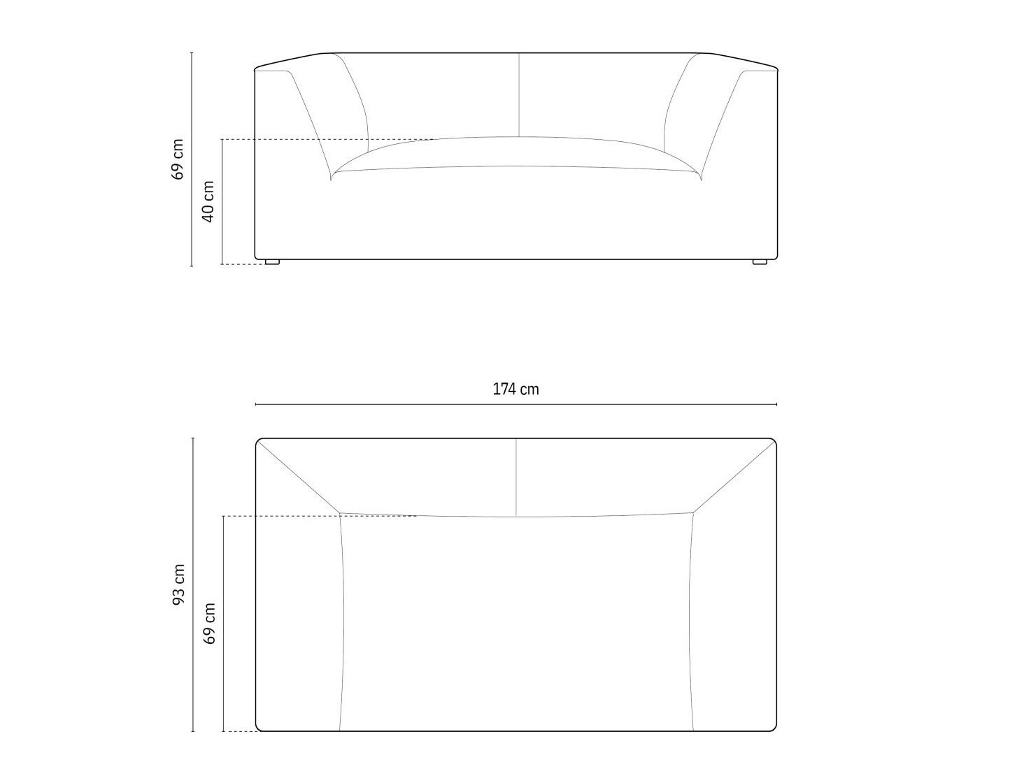 Sofa Vermaru 100 (Scala Schwarz)