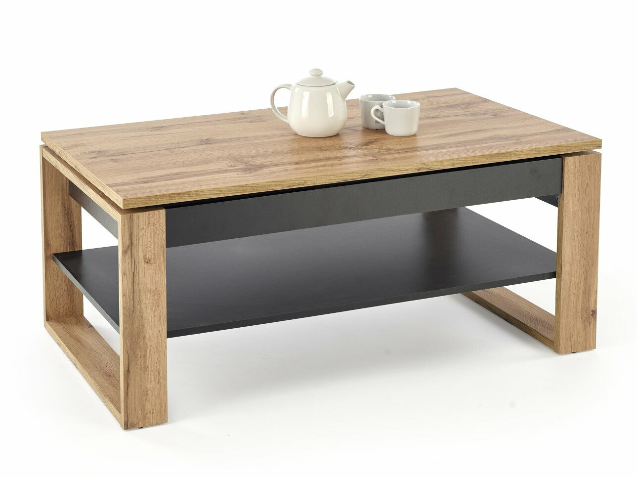 Couchtisch-Transformer Houston 1959 (Artisan Eichenholzoptik + Schwarz)