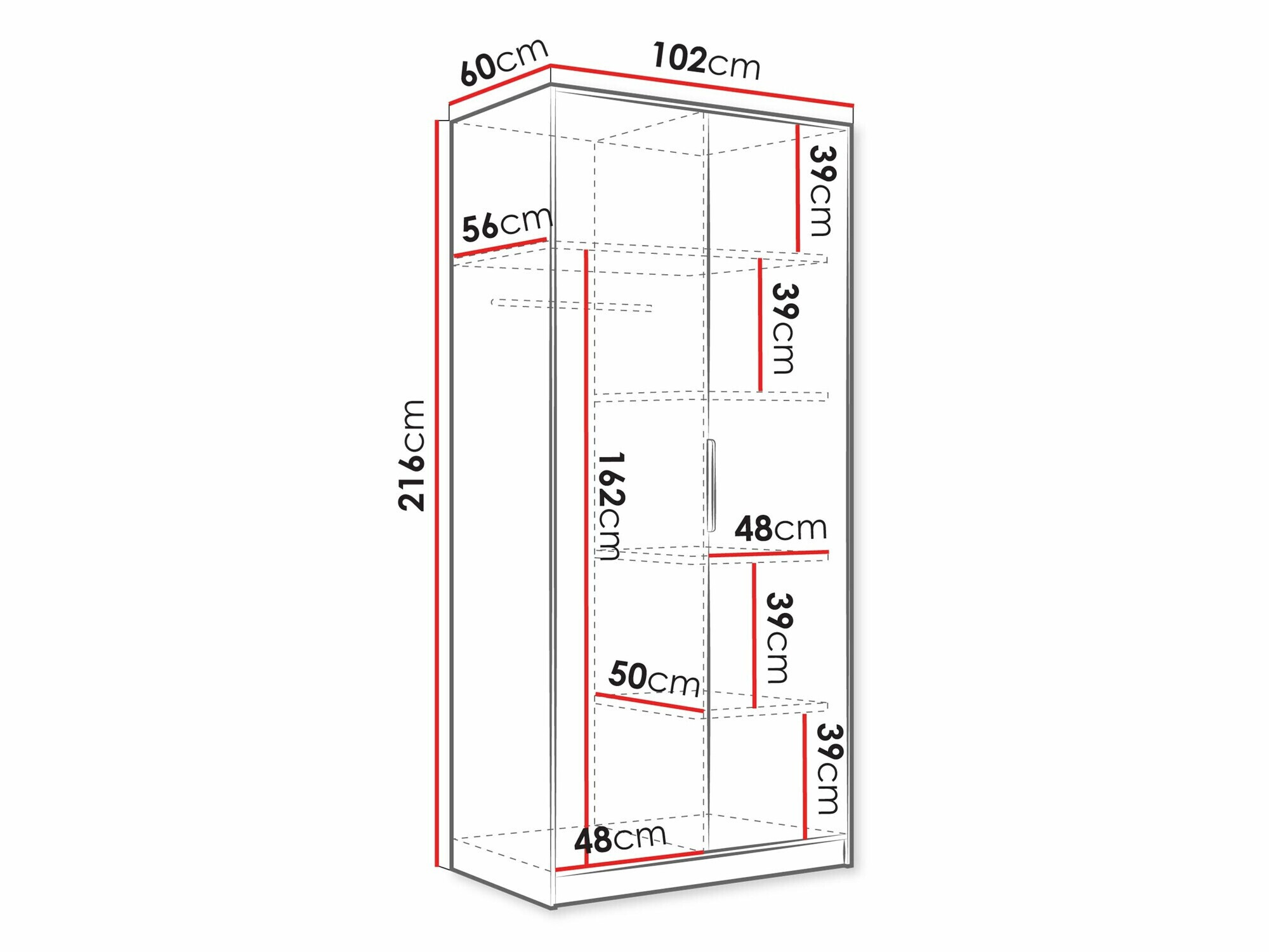 Kleiderschrank Comfivo Larmire 122 (Weiss)