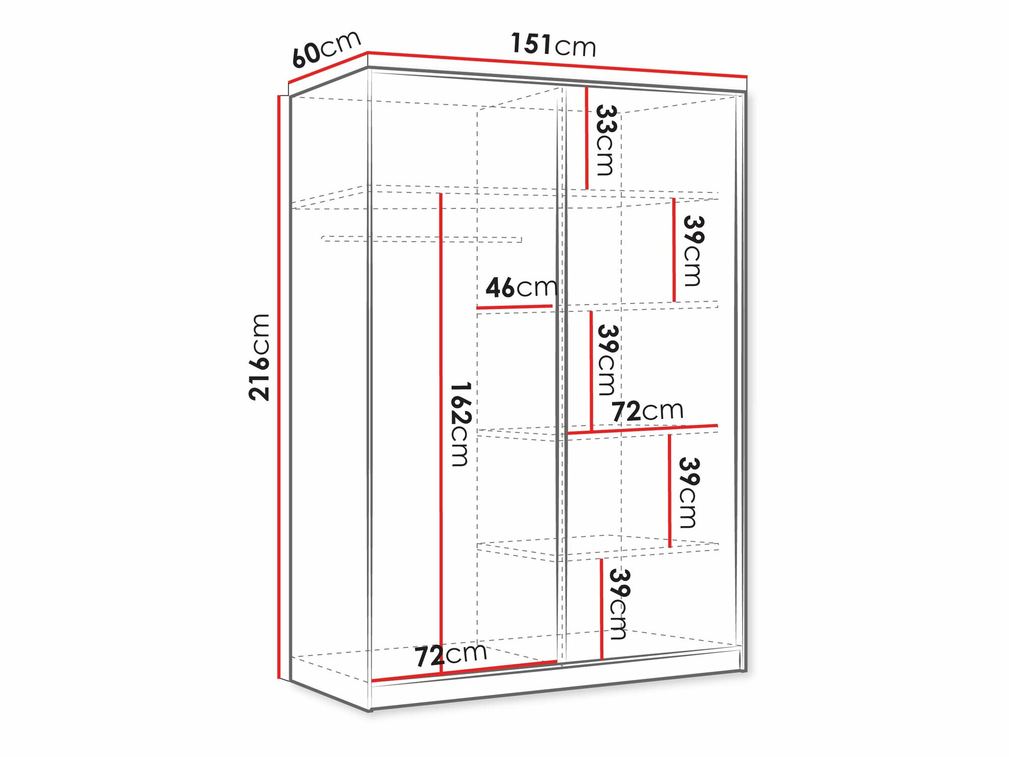 Kleiderschrank Comfivo Papilio III (Weiss)