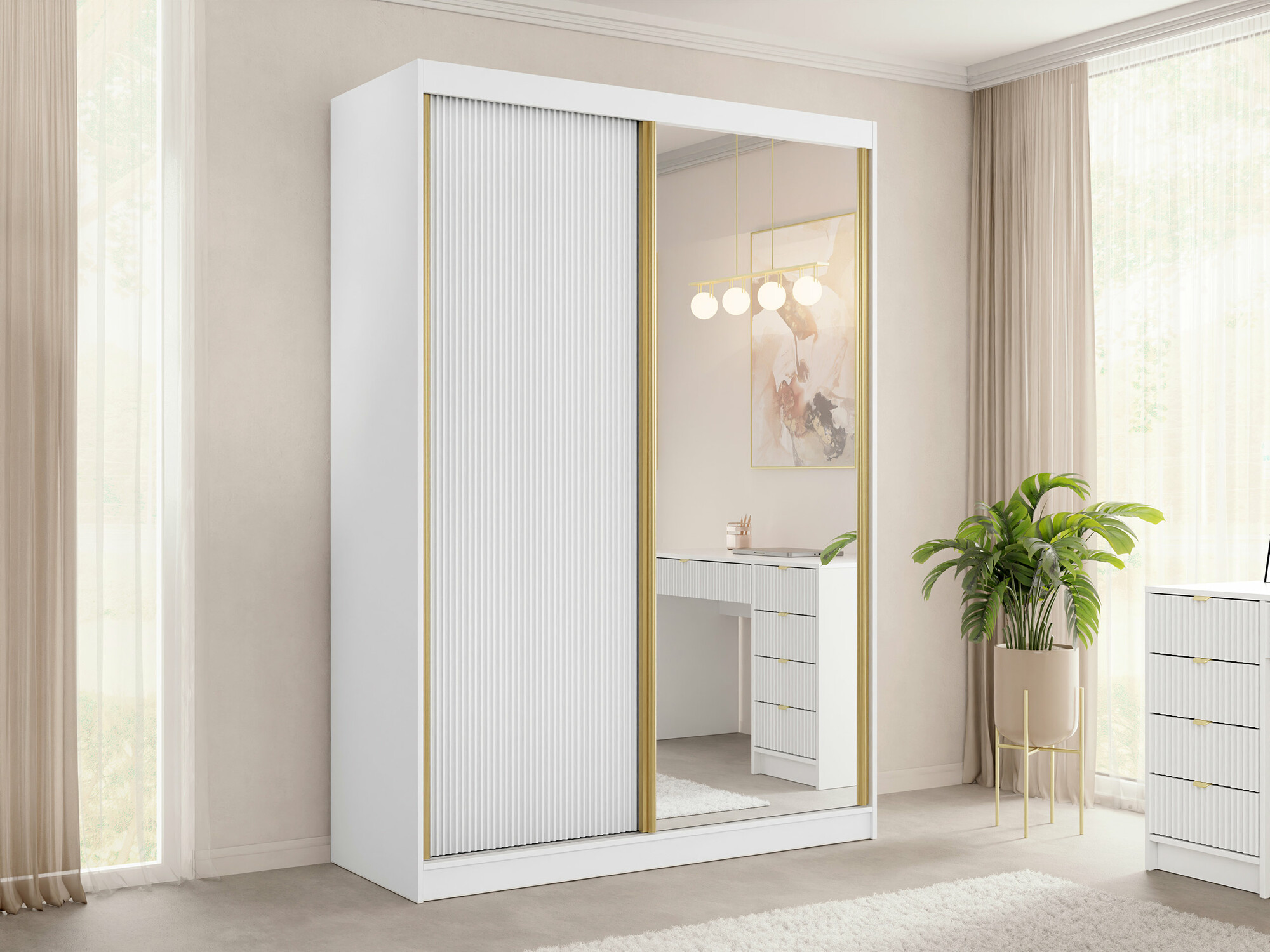 Kleiderschrank Larmire 100 (Weiss)