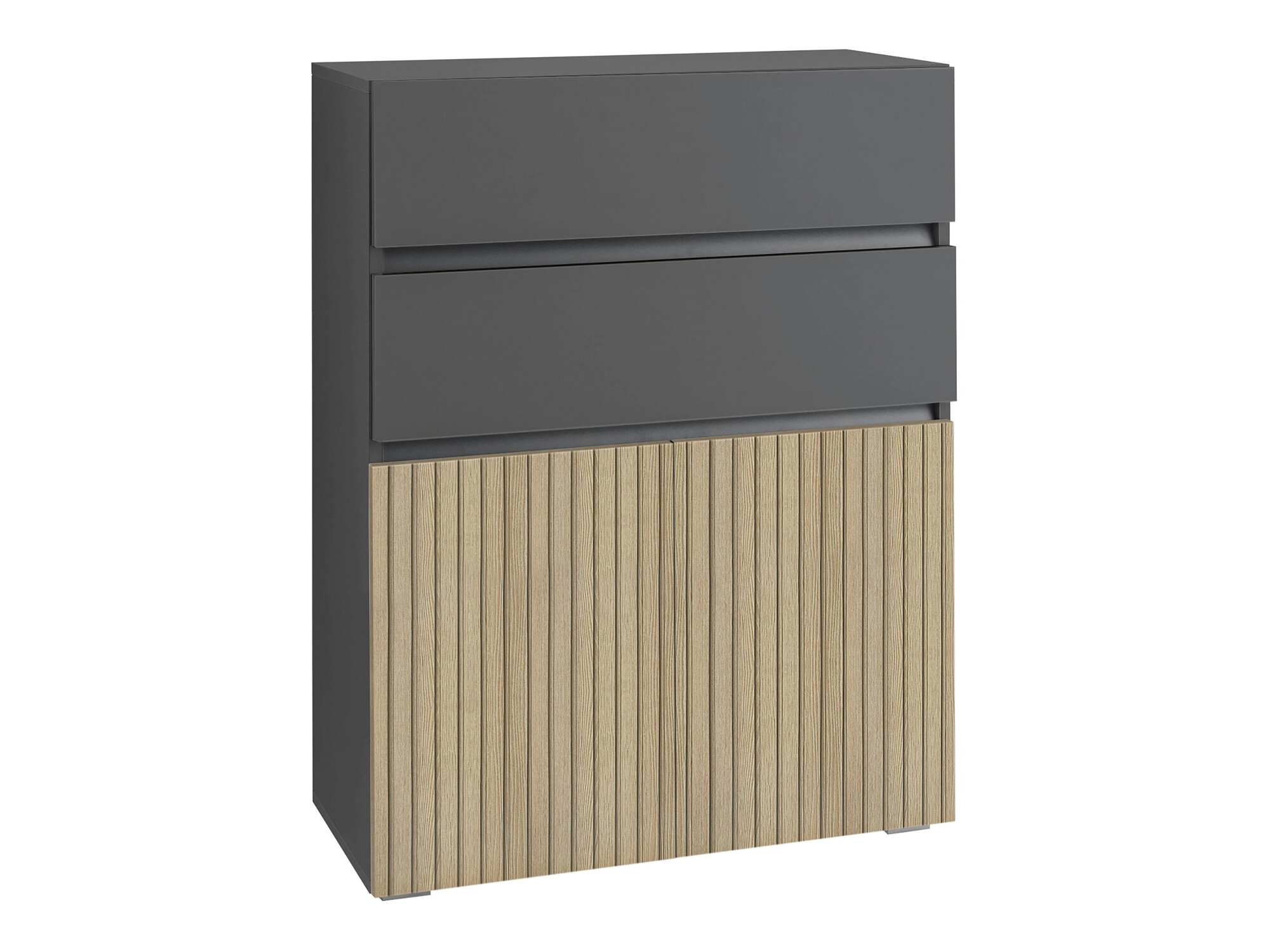 Stehender Badezimmerschrank Soncamu 101 (Anthrazit + Eichenholzoptik hell)