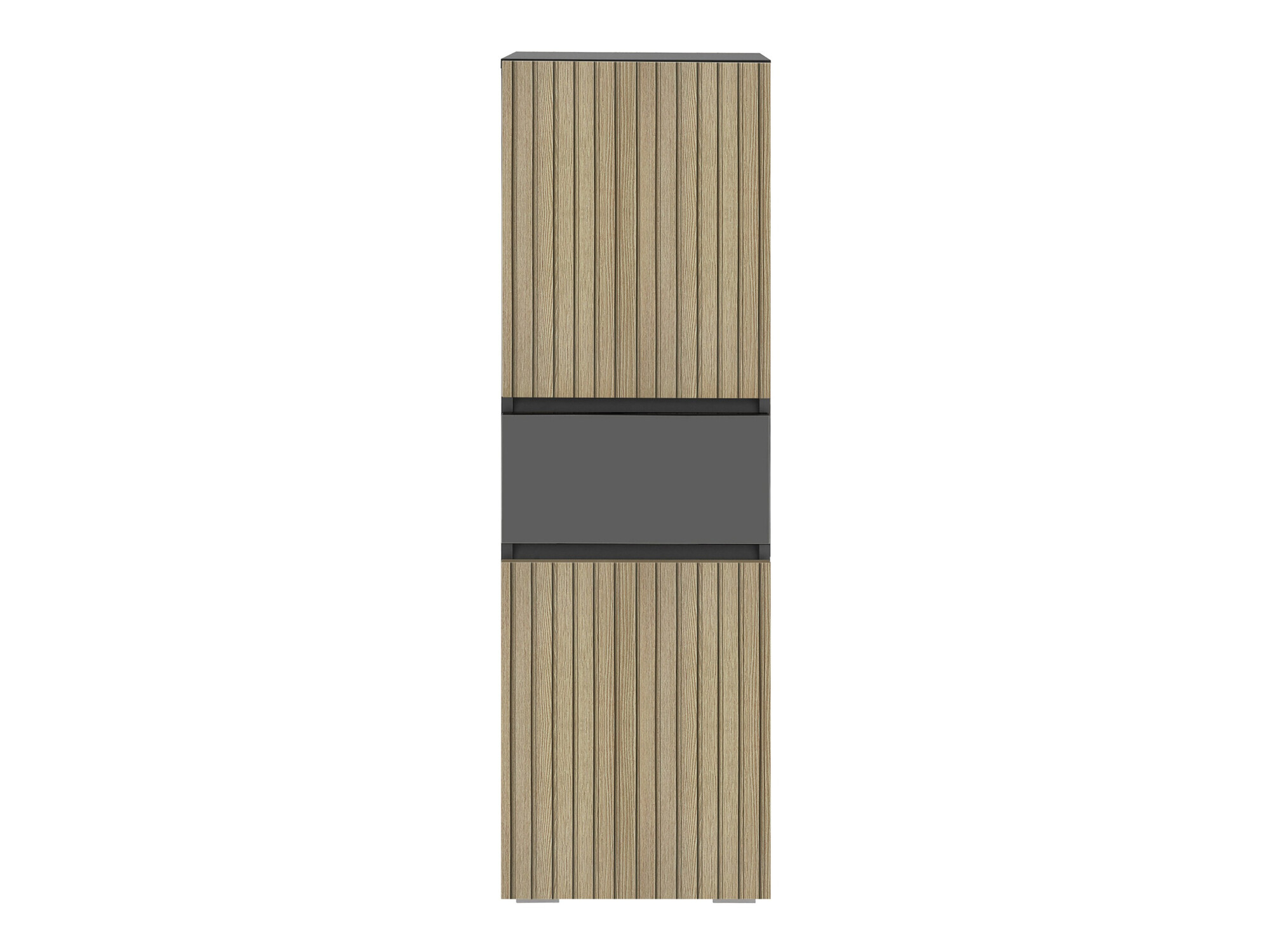 Stehender Badezimmerschrank Soncamu 102 (Anthrazit + Eichenholzoptik hell)