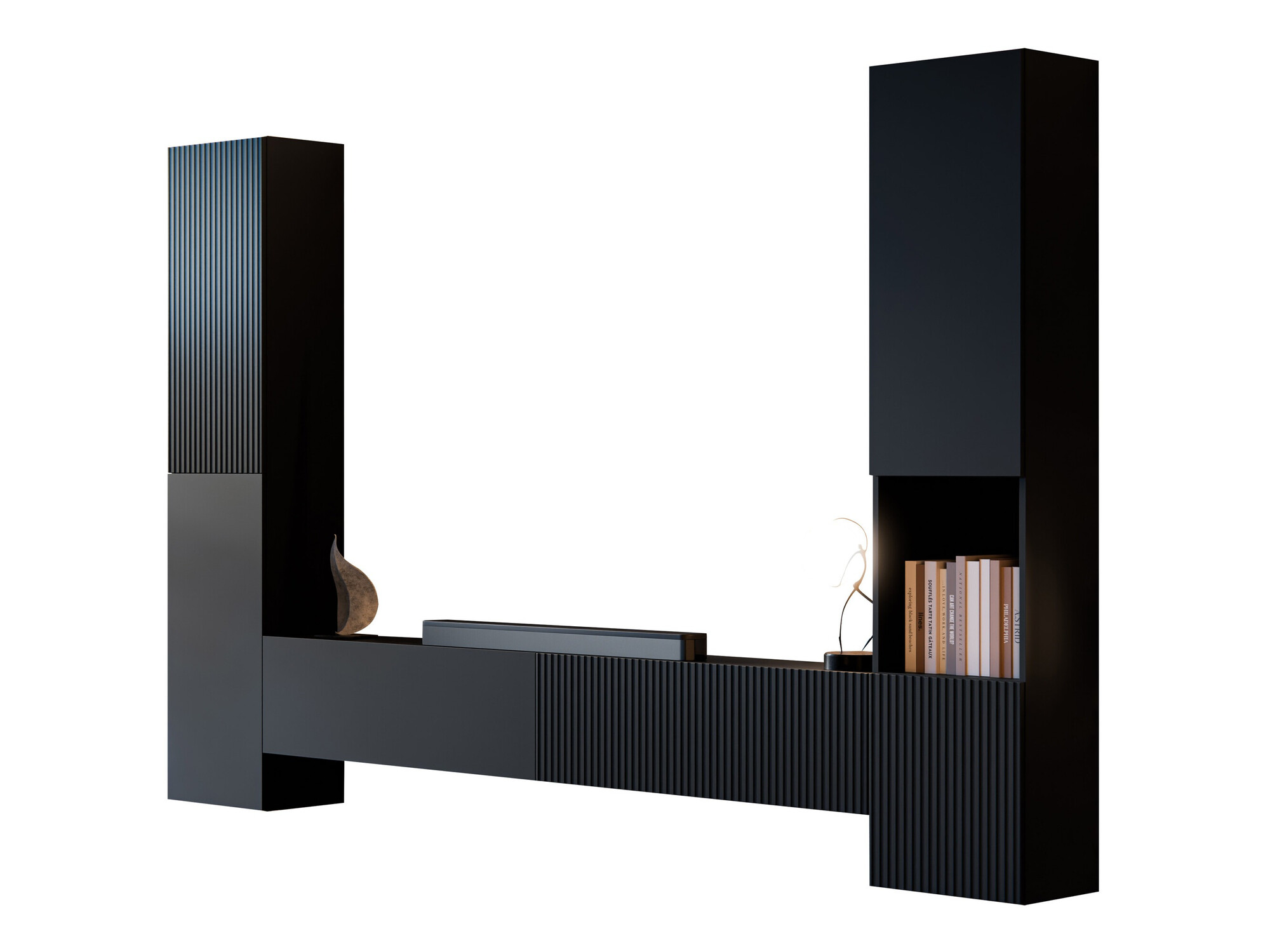 Wohnzimmer-Set Species I (Schwarz)