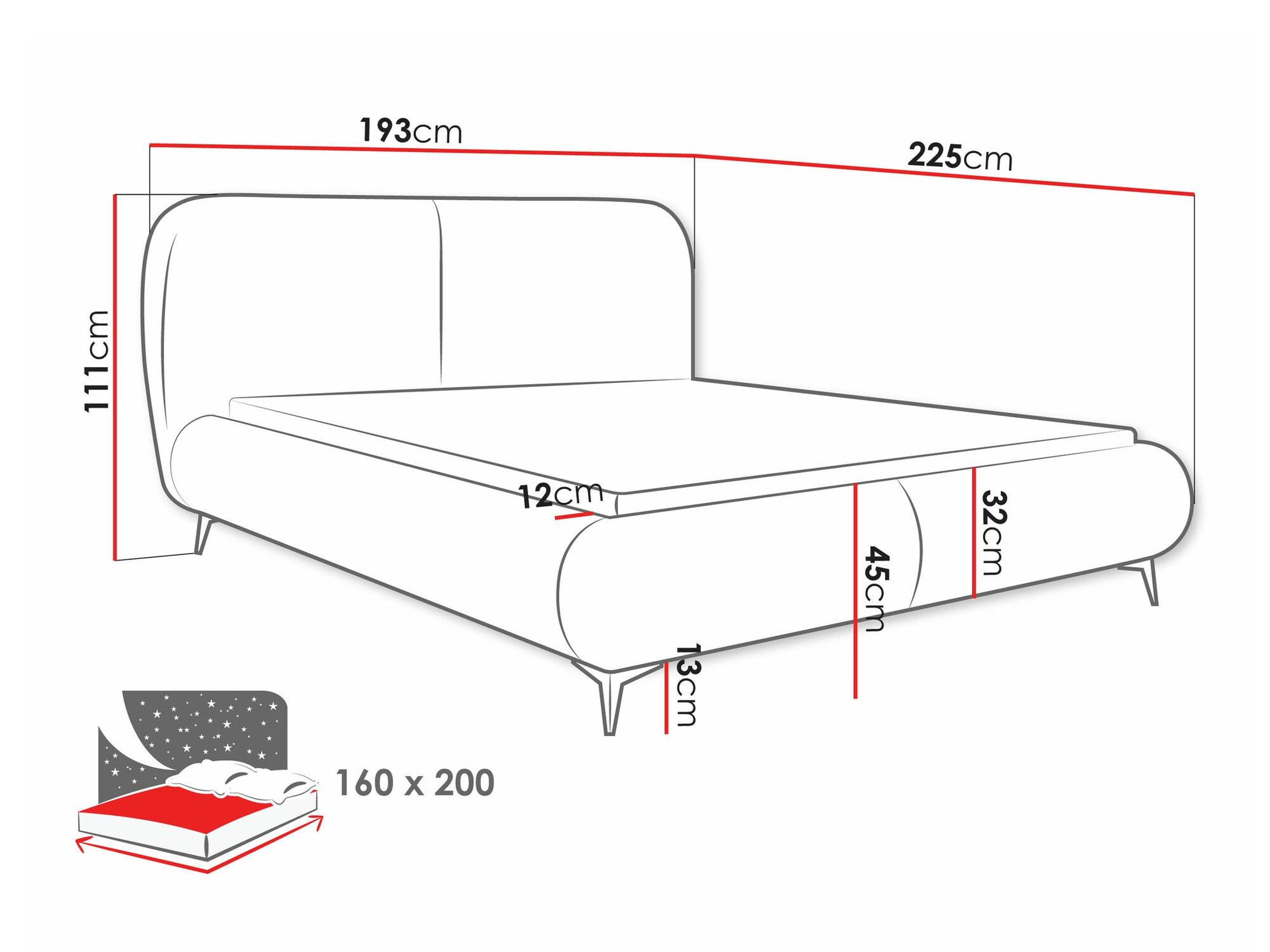 Bett TrendyNest Fenara (Coral 45)