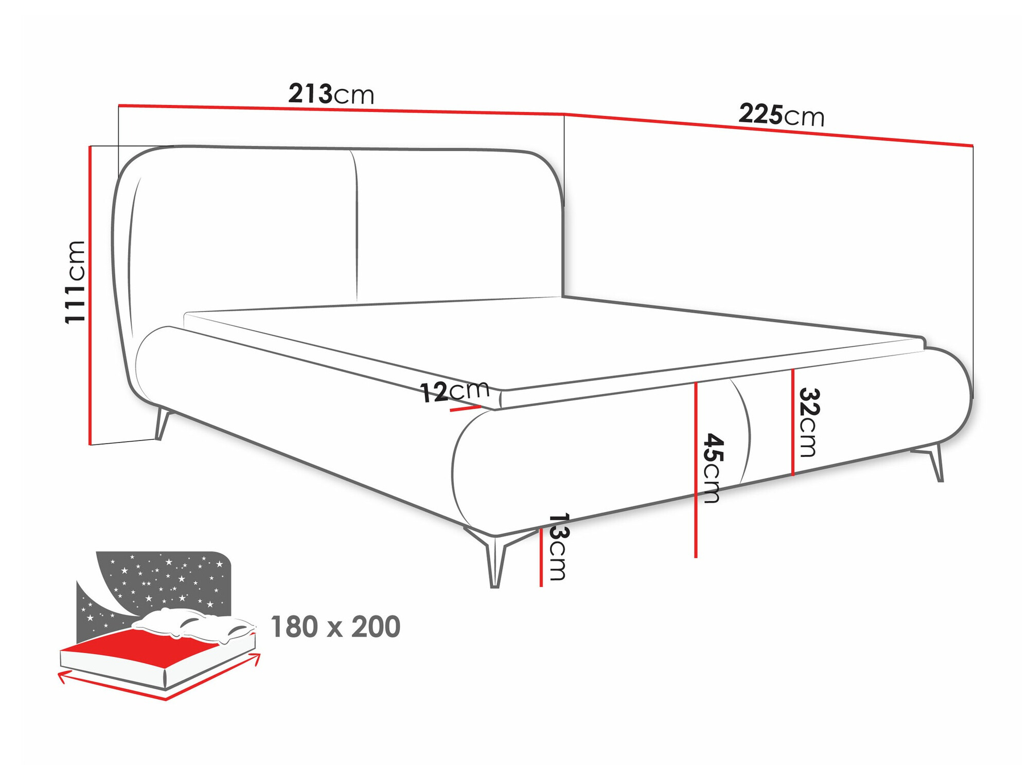 Bett TrendyNest Fenara (Coral 50)