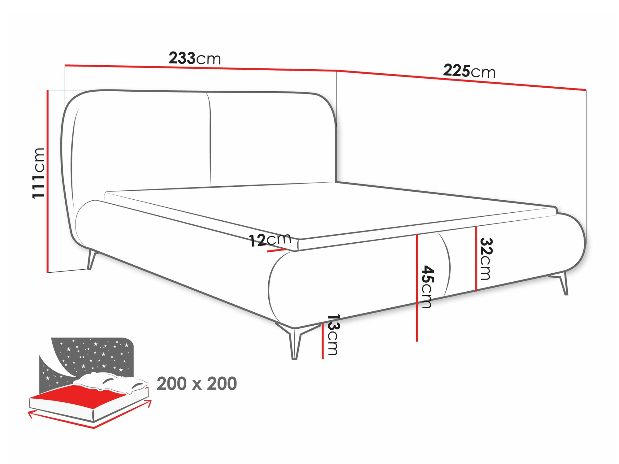 Bett TrendyNest Fenara (Coral 50)