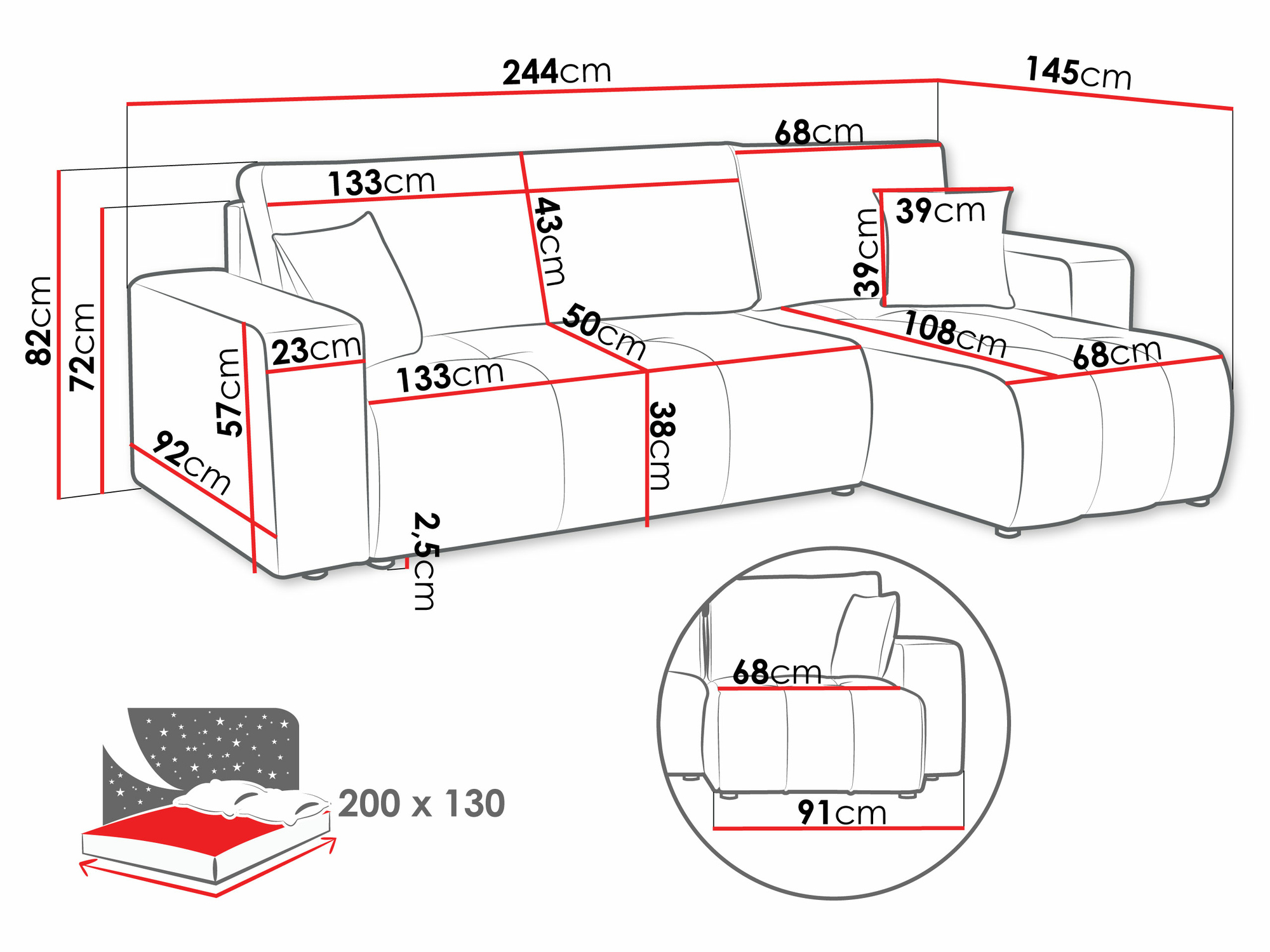 Ecksofa Comfivo Laurus (Velo 626)