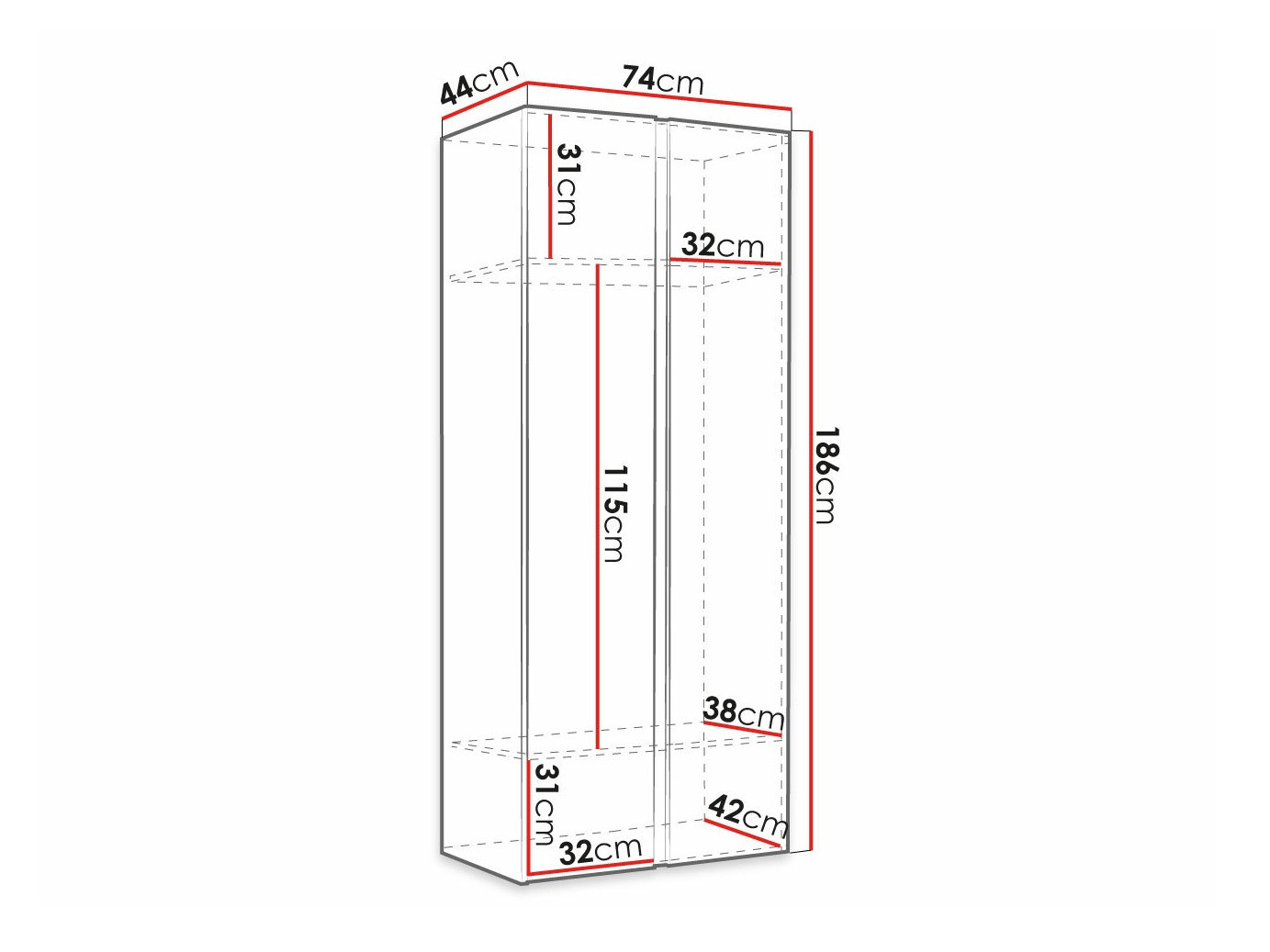 Kleiderschrank Pinis (Graphit)