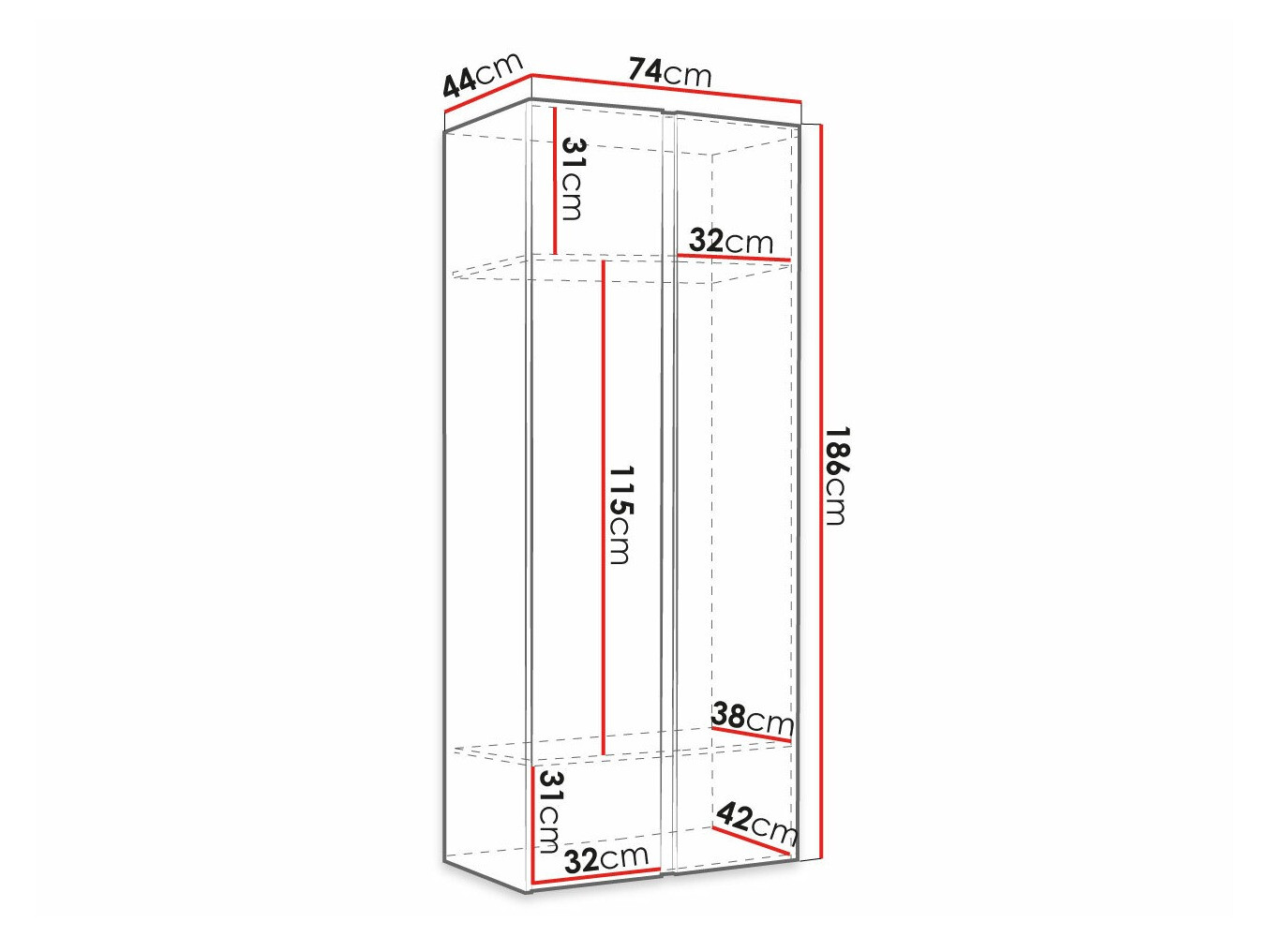 Kleiderschrank Pinis (Weiss)