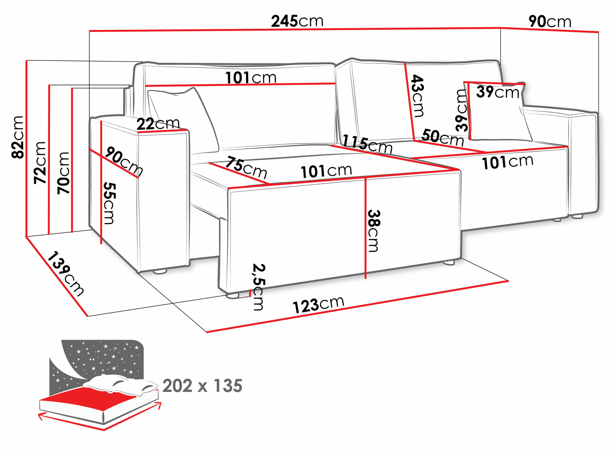 Schlafsofa Shelton 106 (Lima 27)