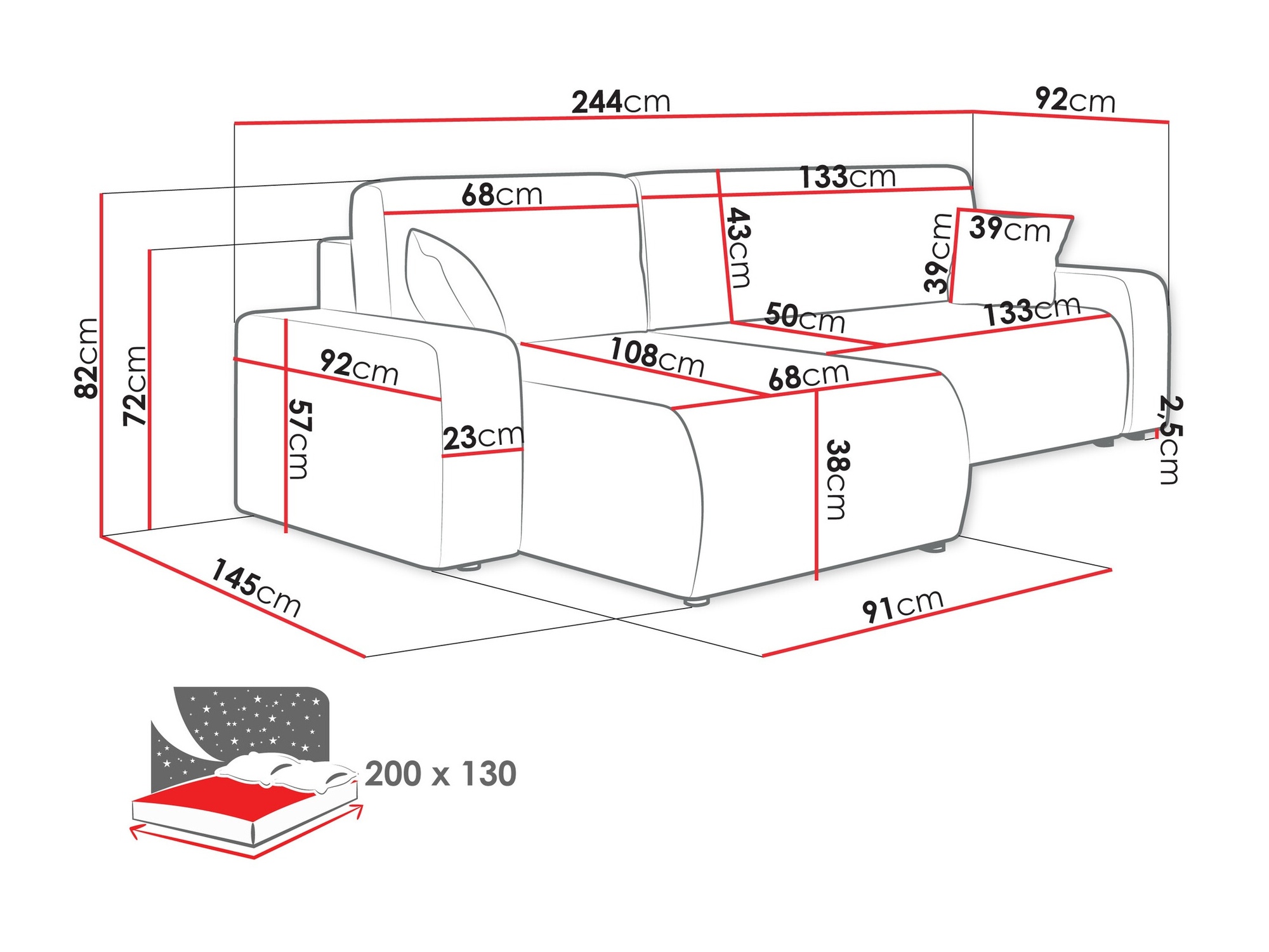 Ecksofa Doctral III (Poso 100)