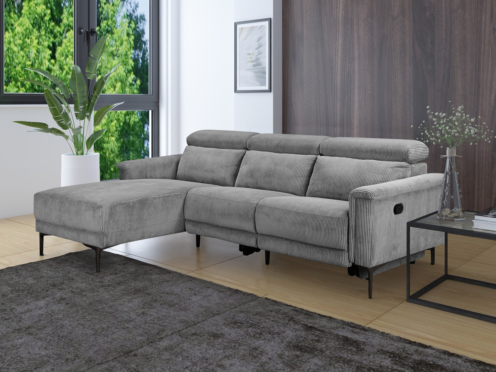Ecksofa Liegesessel Denton 1474 (Grau)