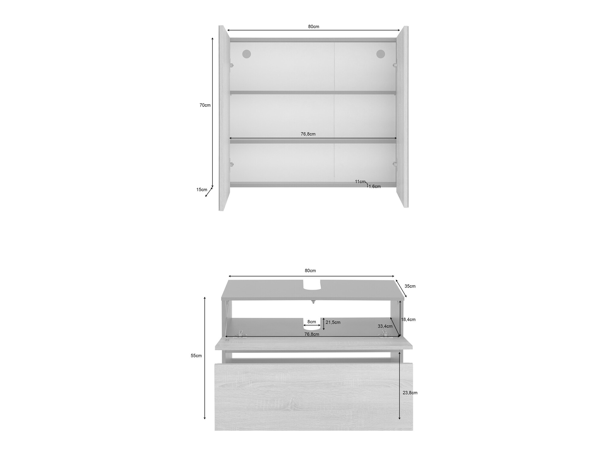 Badezimmer-Set Soncamu 116 (Weiss)