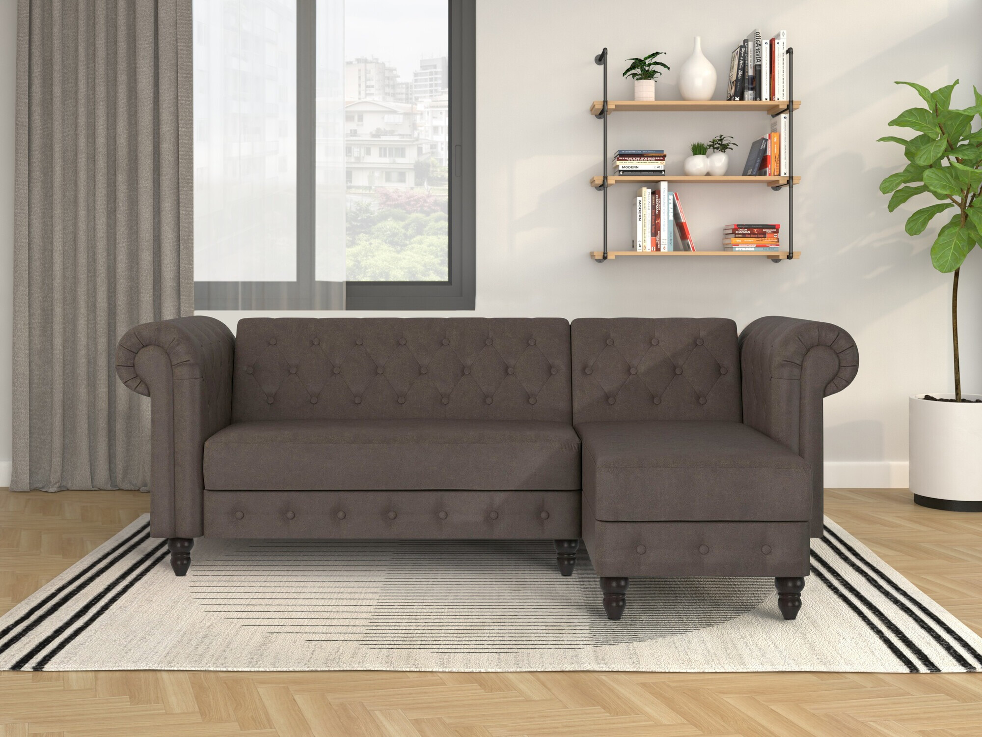 Chesterfield ecksofa Tulsa 622 (Braun)