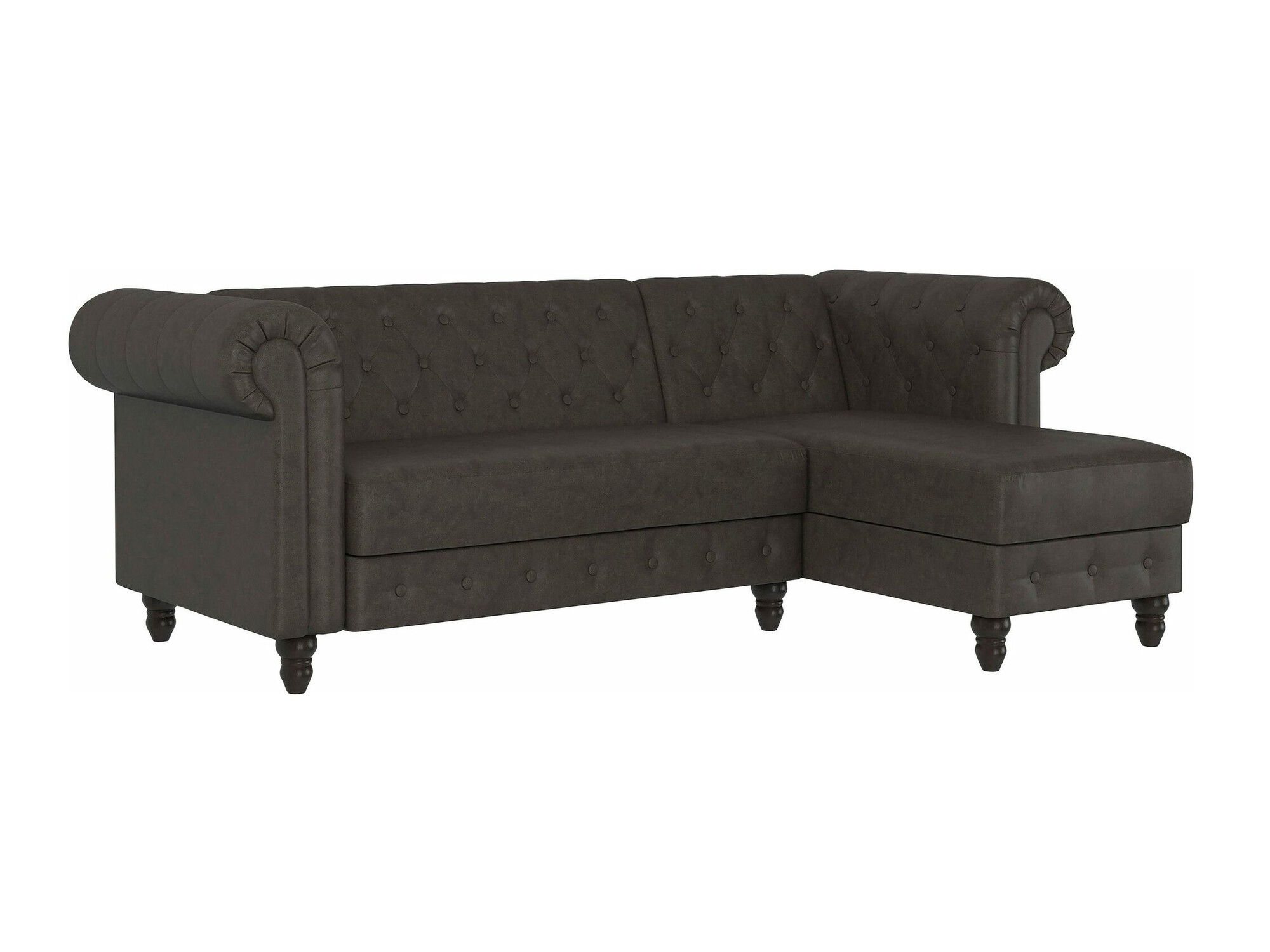 Chesterfield ecksofa Tulsa 622 (Dakr braun)