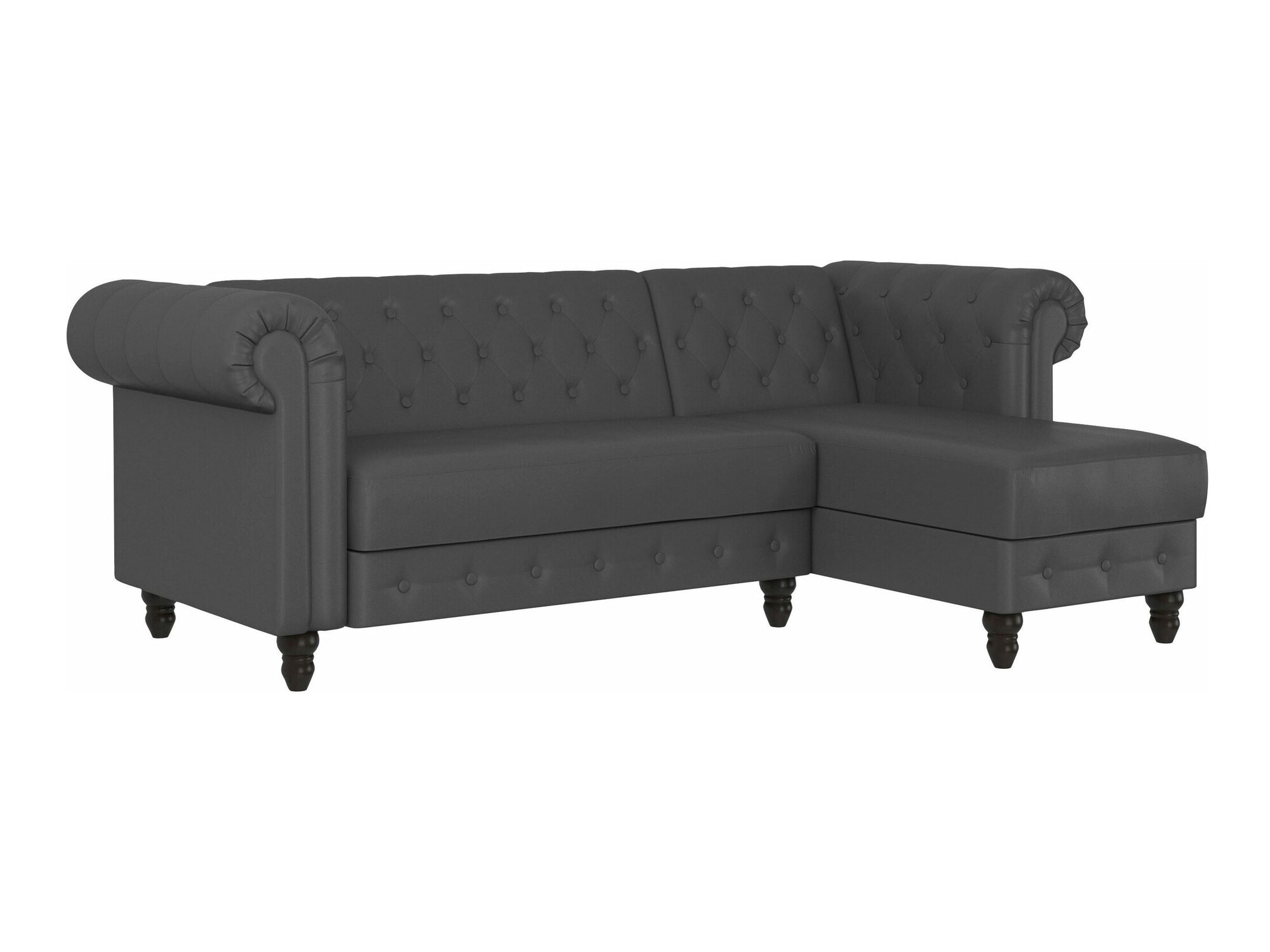 Chesterfield ecksofa Tulsa 622 (Dunkelgrau)
