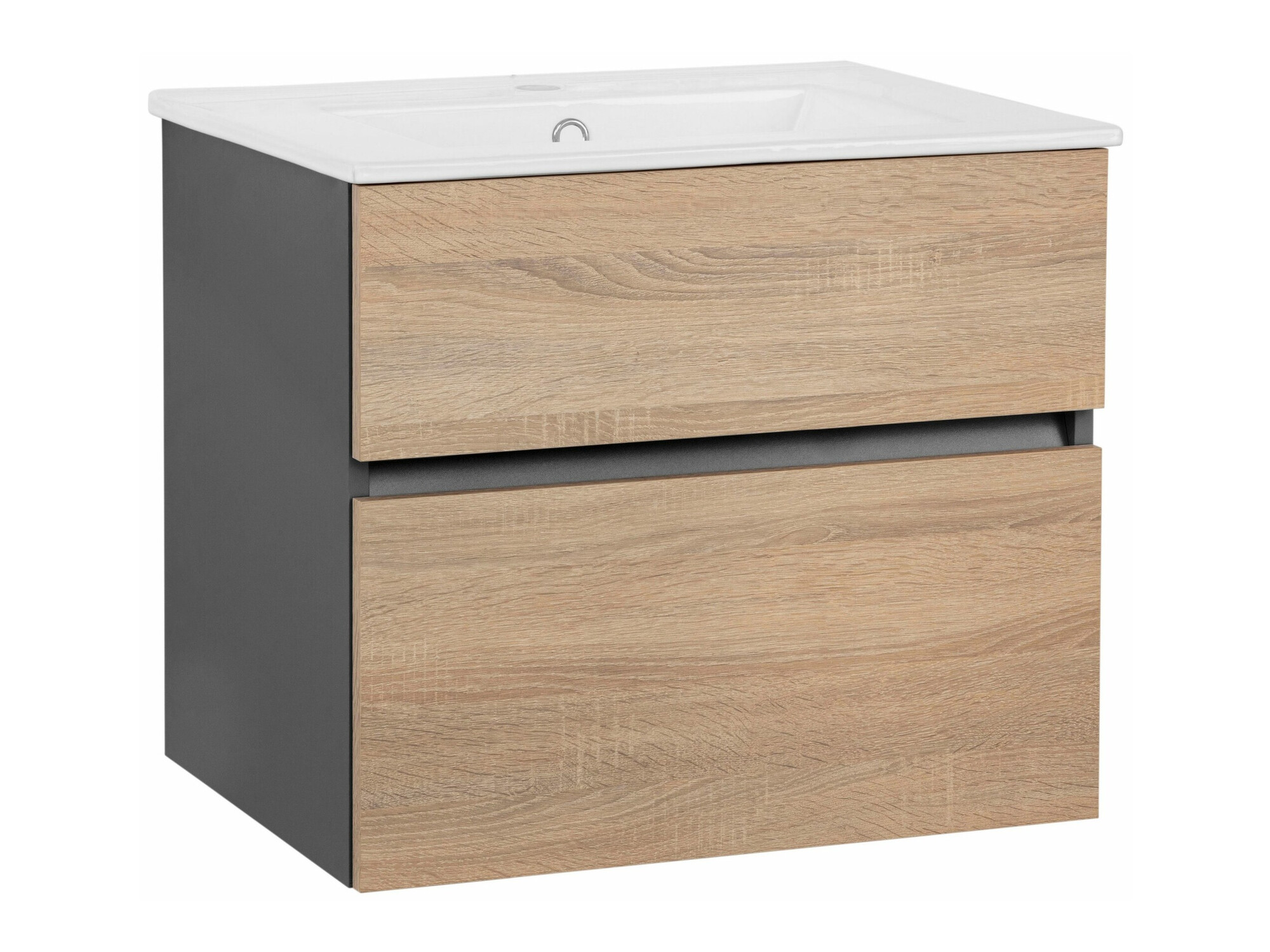 Hängeschrank für Waschbecken Denton 1478 (Anthrazit + Eichenholzoptik)