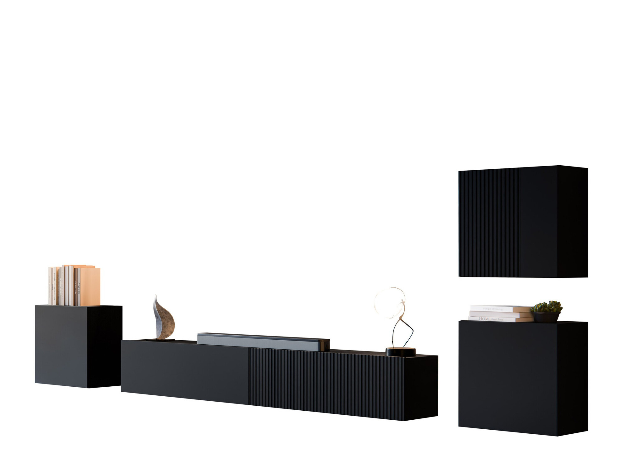 Wohnzimmer-Set Species IV (Schwarz)
