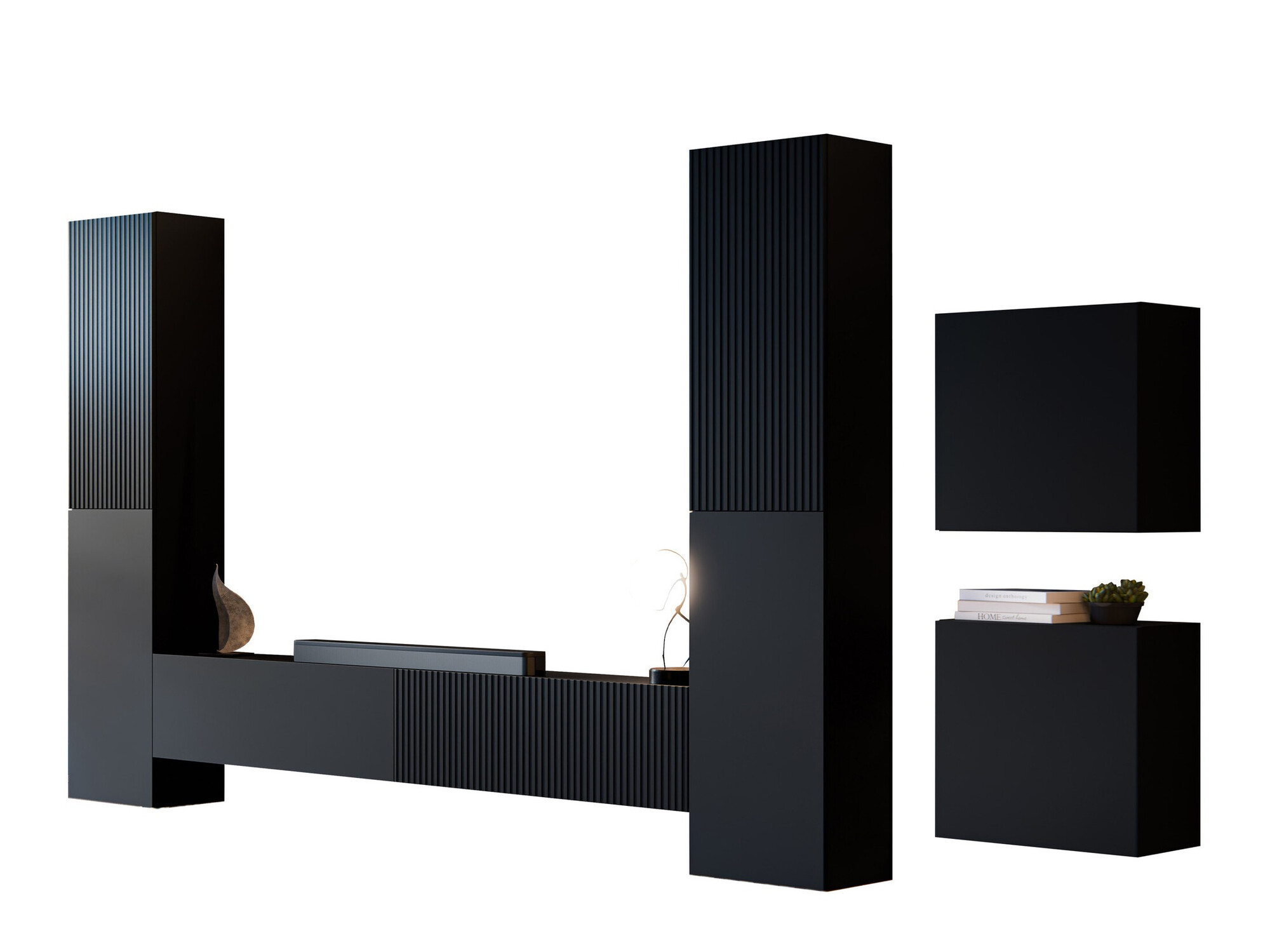 Wohnzimmer-Set Species V (Schwarz)