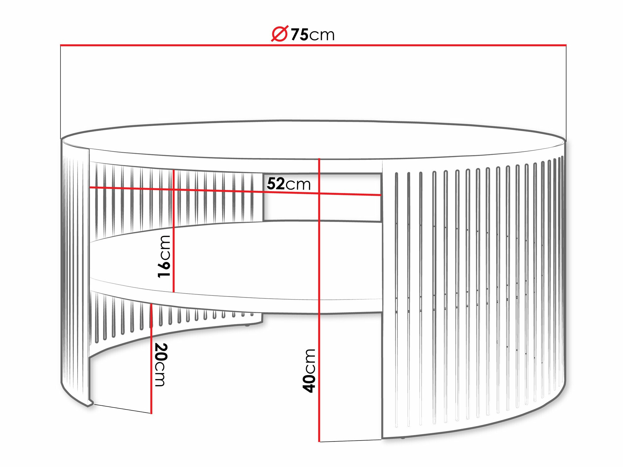 Couchtisch Civer VIII (Kaschmir + Weiss)