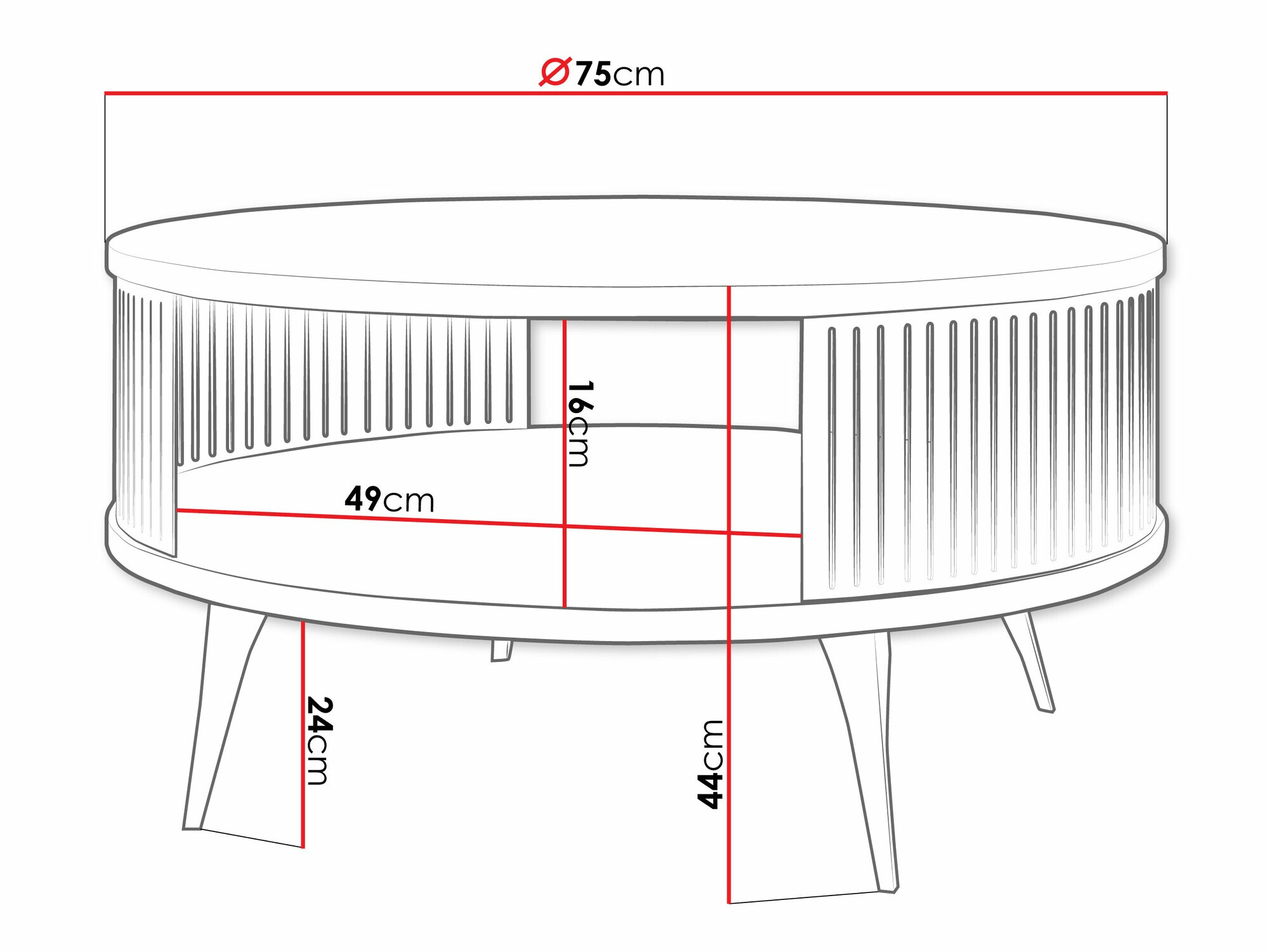 Couchtisch Vitum VI (Kaschmir + Weiss)