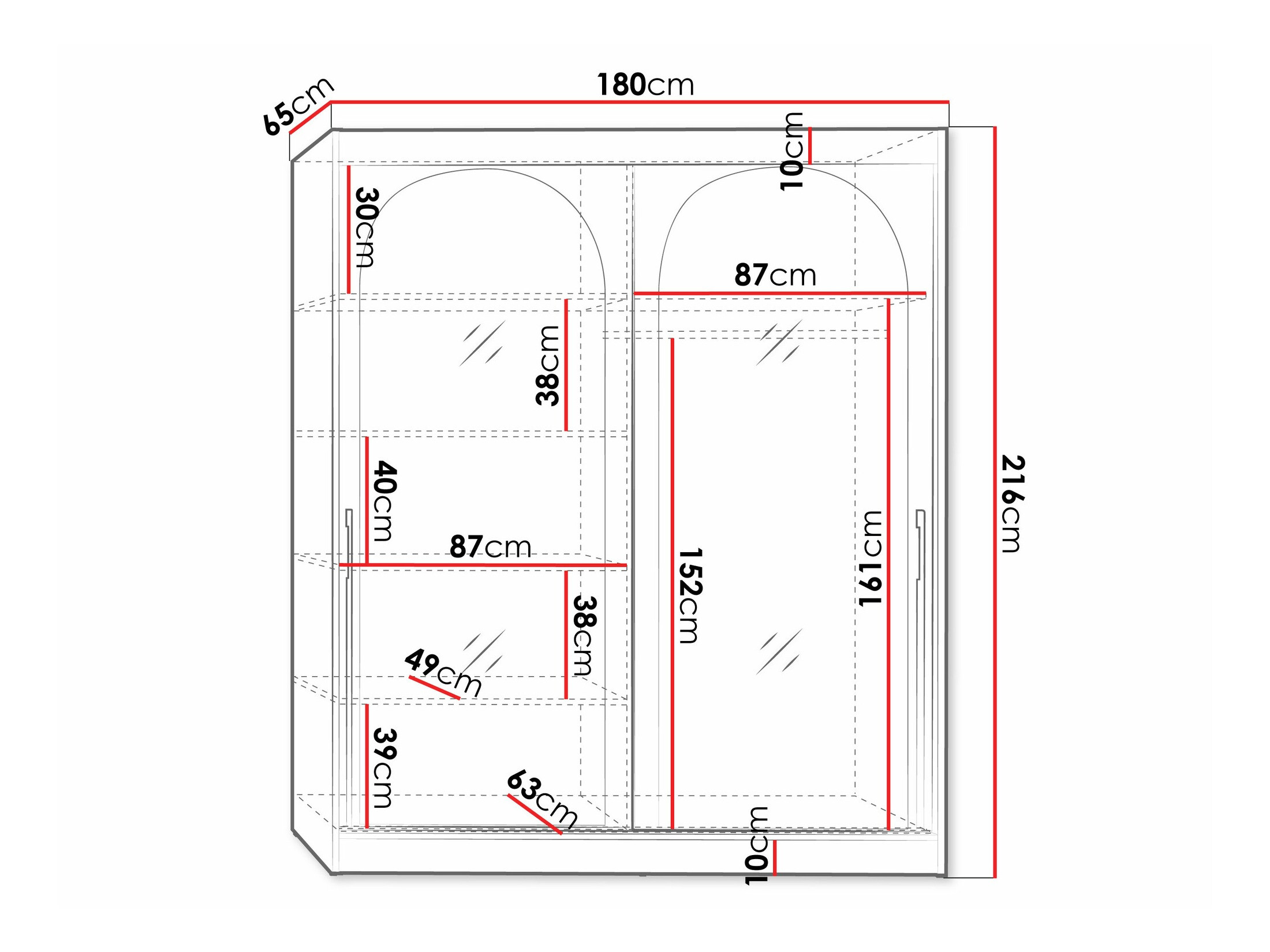Kleiderschrank Toledo 132 (Weiss)