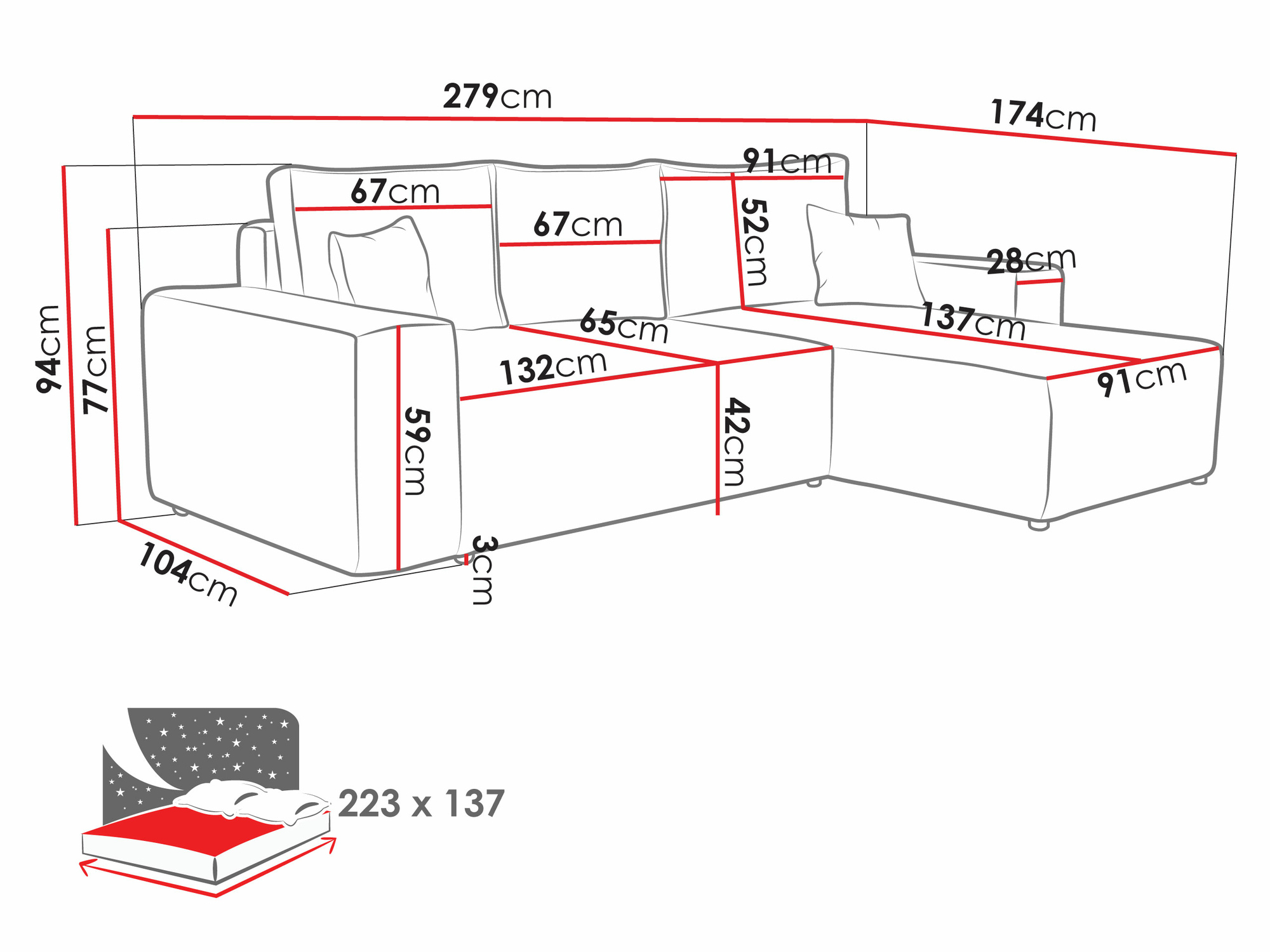 Ecksofa Clovis 108 (Poso 110)