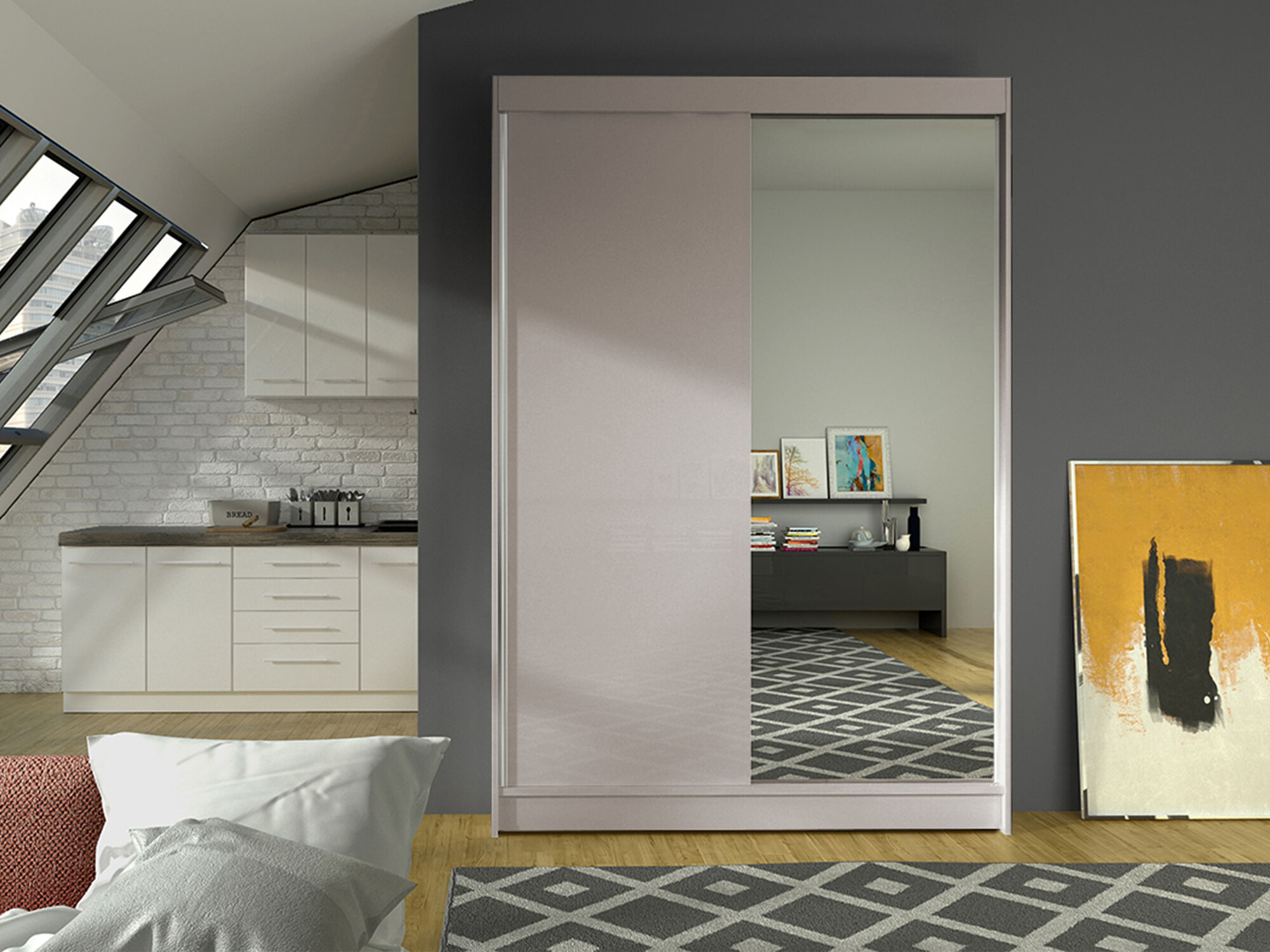 Kleiderschrank Closico 147 (Kaschmir)