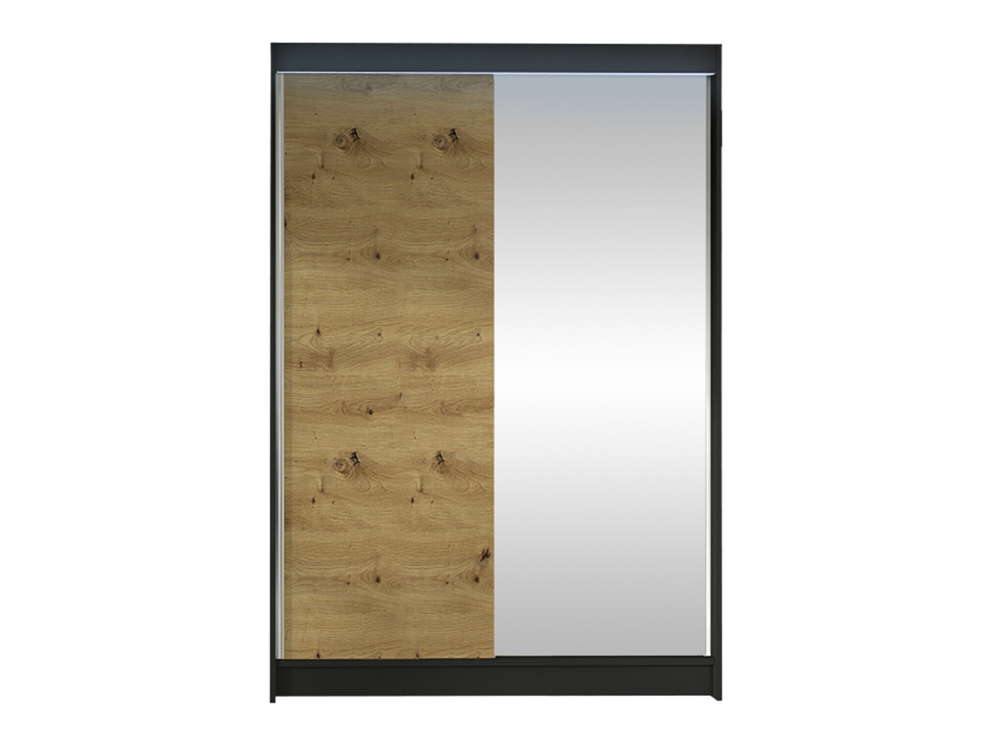 Kleiderschrank Closico Salvor I (Schwarz + Artisan Eichenholzoptik)