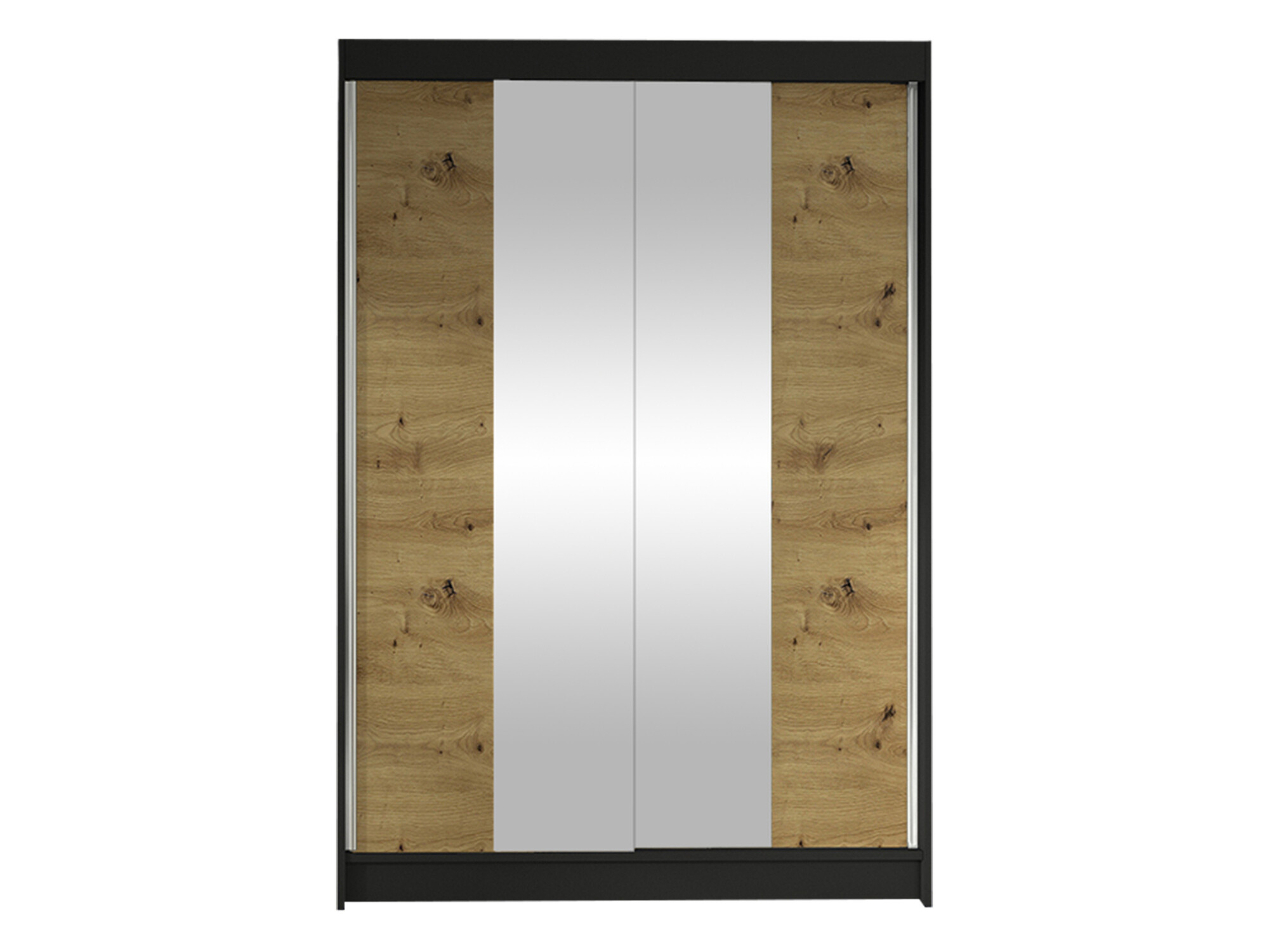 Kleiderschrank Closico Salvor II (Schwarz + Artisan-Eiche)