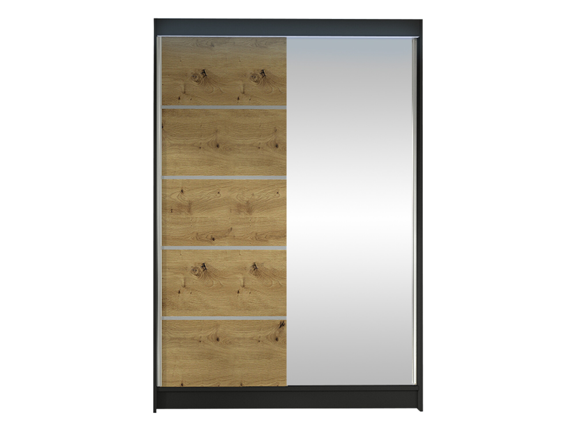 Kleiderschrank Closico Salvor III (Schwarz + Artisan-Eiche)