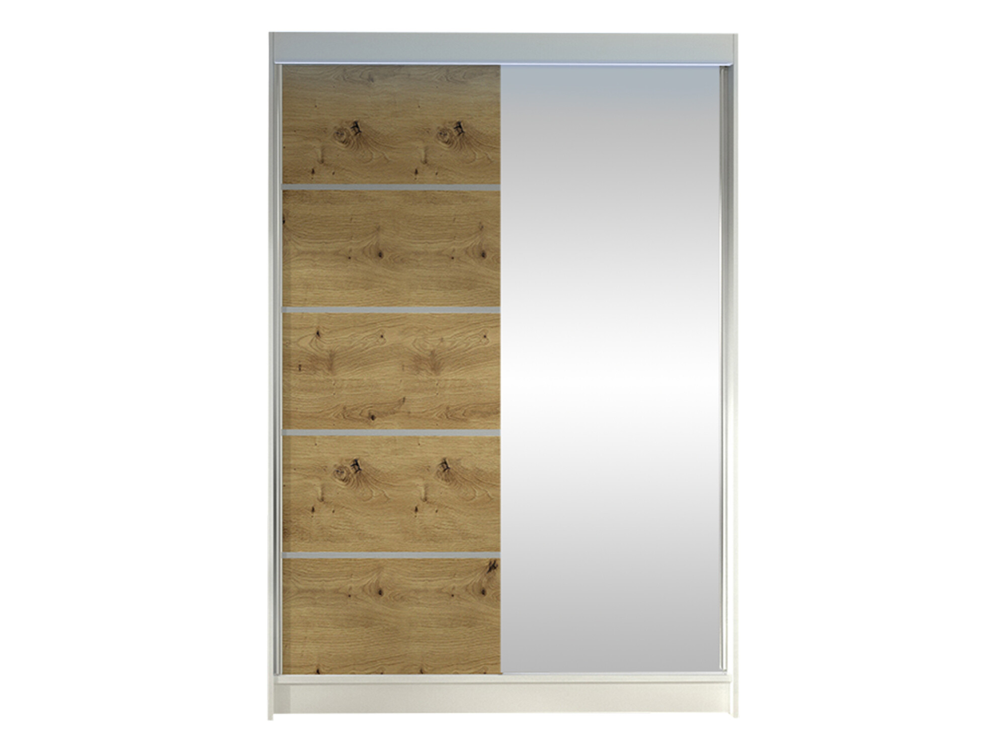 Kleiderschrank Closico Salvor III (Weiss + Artisan Eichenholzoptik)