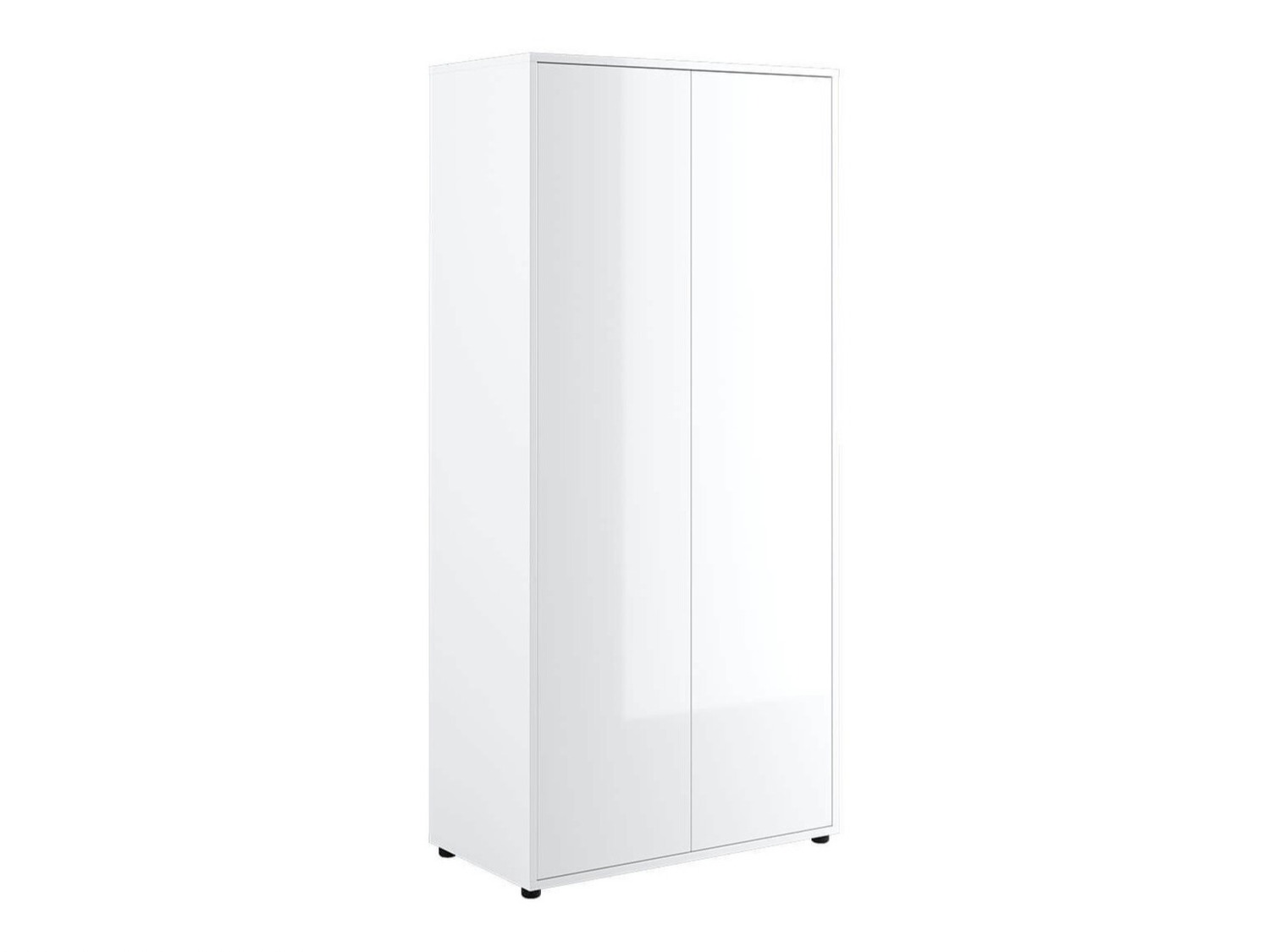 Kleiderschrank Concept Lenart (Weiss glänzend + Weiss)