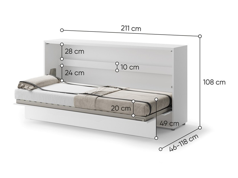 Schrankbett Concept Pro Lenart V (Weiss glänzend)