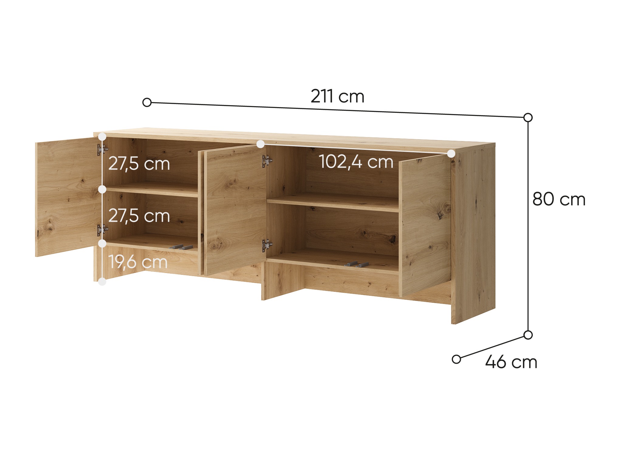 Sideboard Concept Lenart IV (Artisan-Eiche)