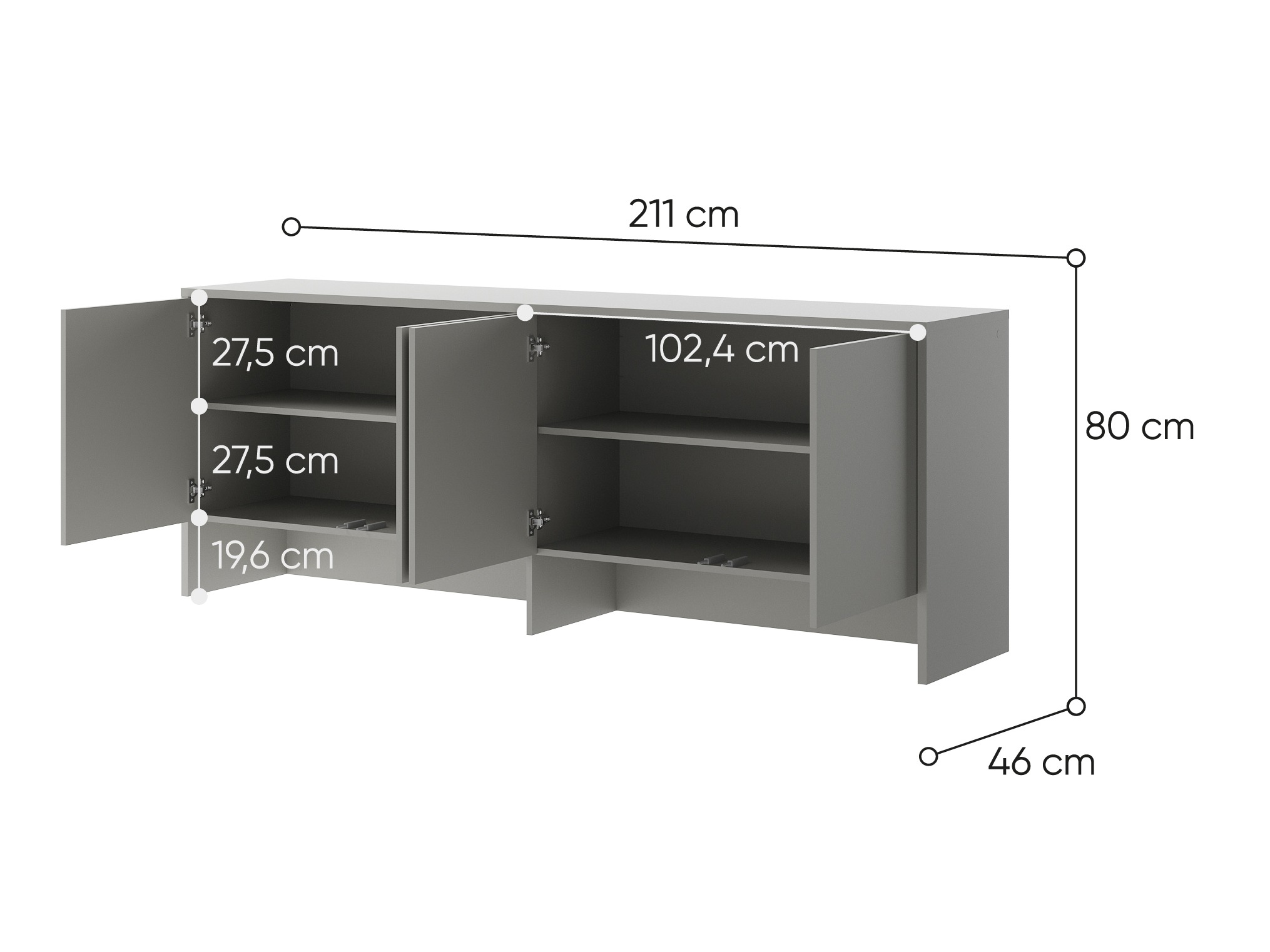 Sideboard Concept Lenart IV (Grau)