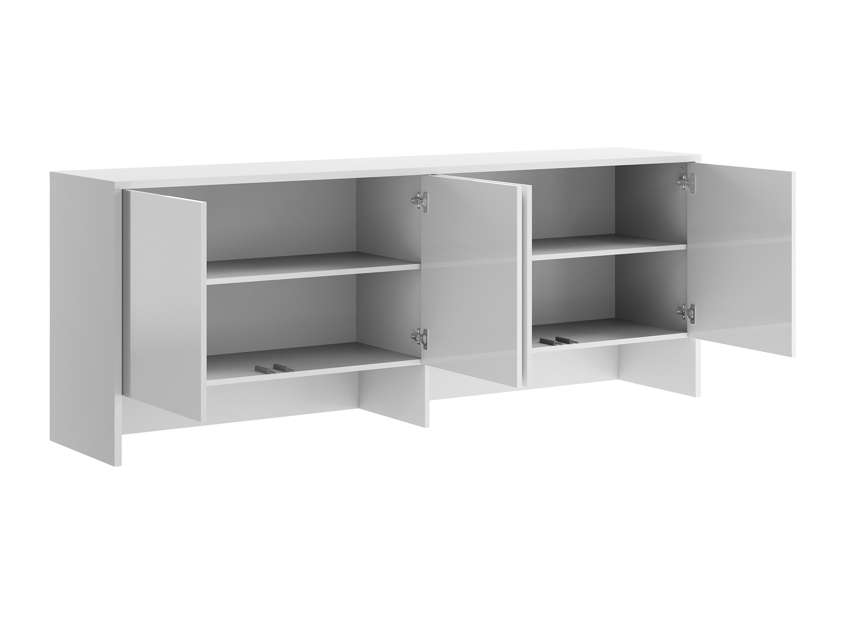 Sideboard Concept Lenart IV (Weiss + Weiss glänzend)