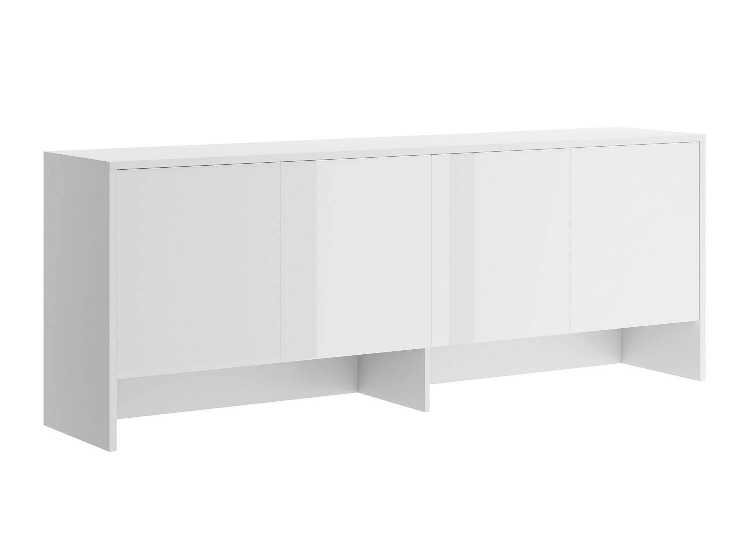 Sideboard Concept Pro Lenart IV (Weiss + Weiss glänzend)