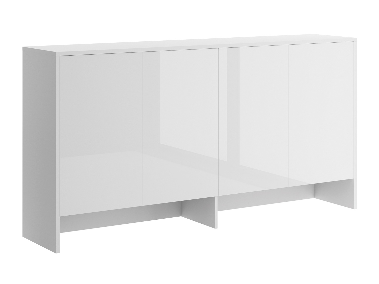 Sideboard Concept Pro Lenart V (Weiss + Weiss glänzend)