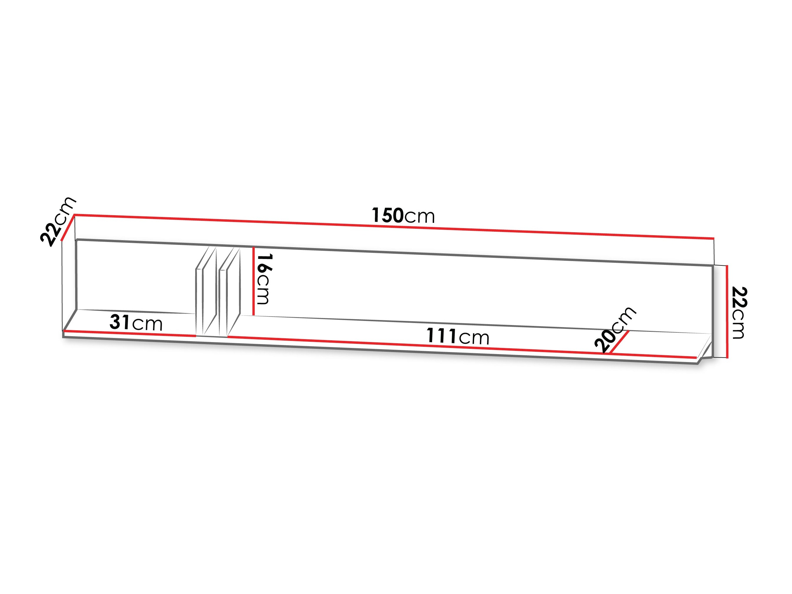 Wandregal Levali 113 (Eiche)